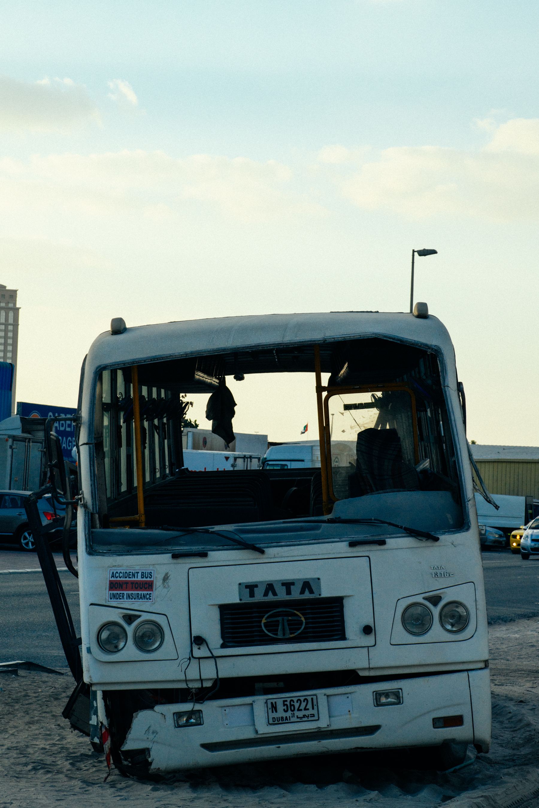 Crashed vehicles in Dubai