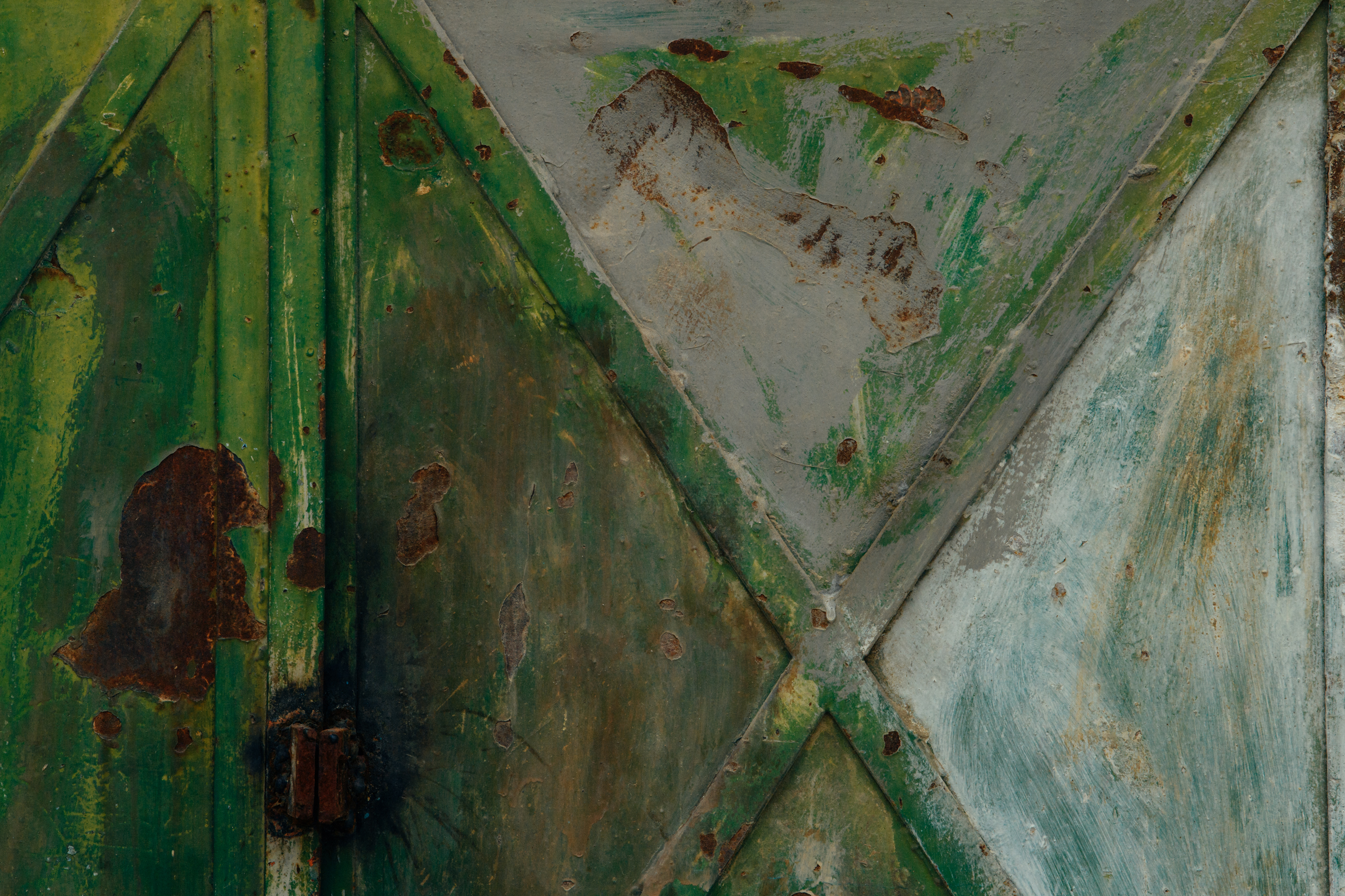 Green painted metal in Jerusalem