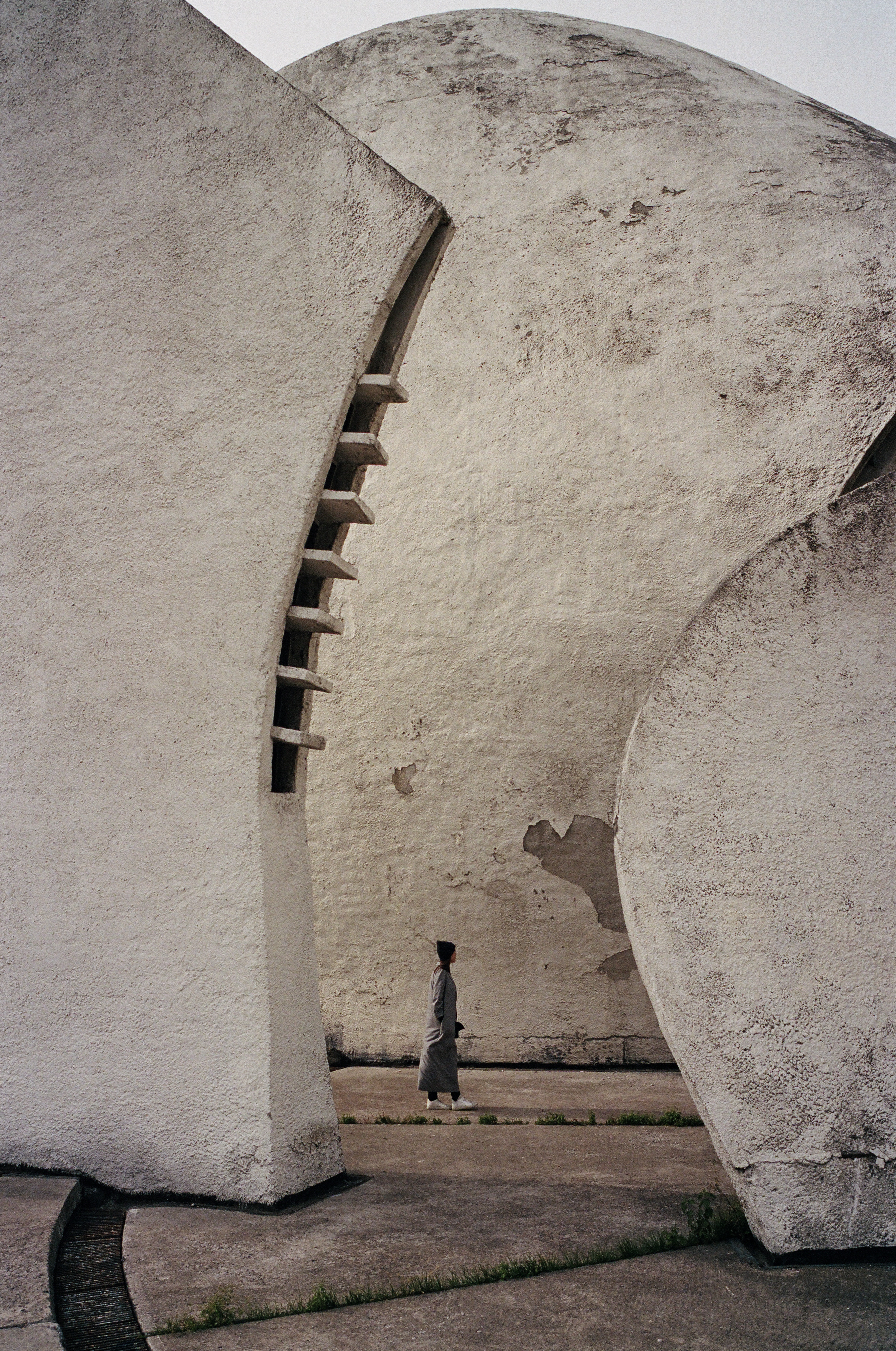 White conceptual crematorium building