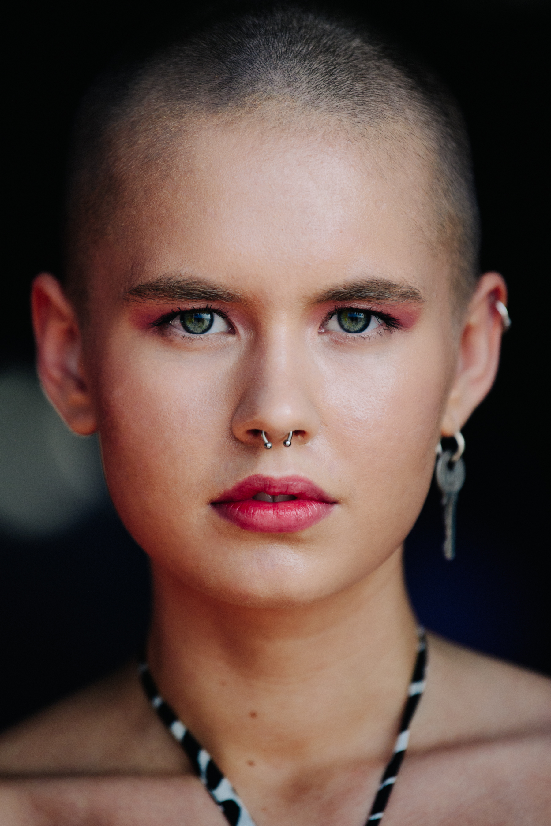 Portrait of model with green eyes