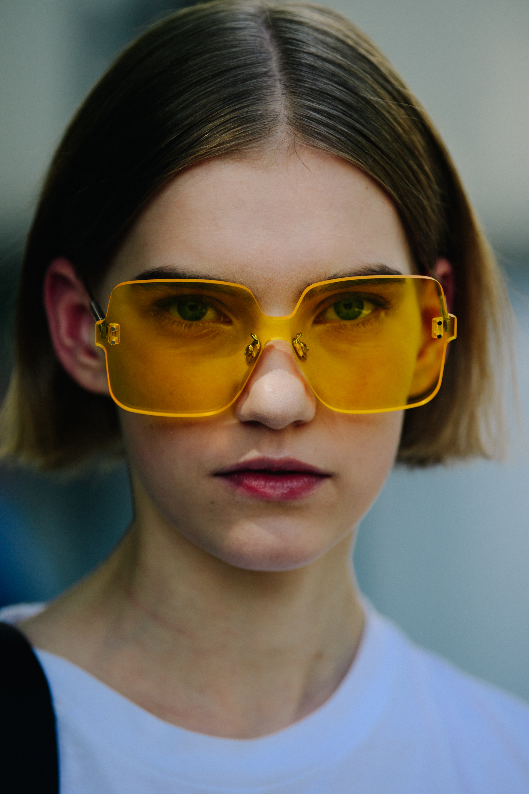 Portrait of model wearing Christian Dior sunglasses