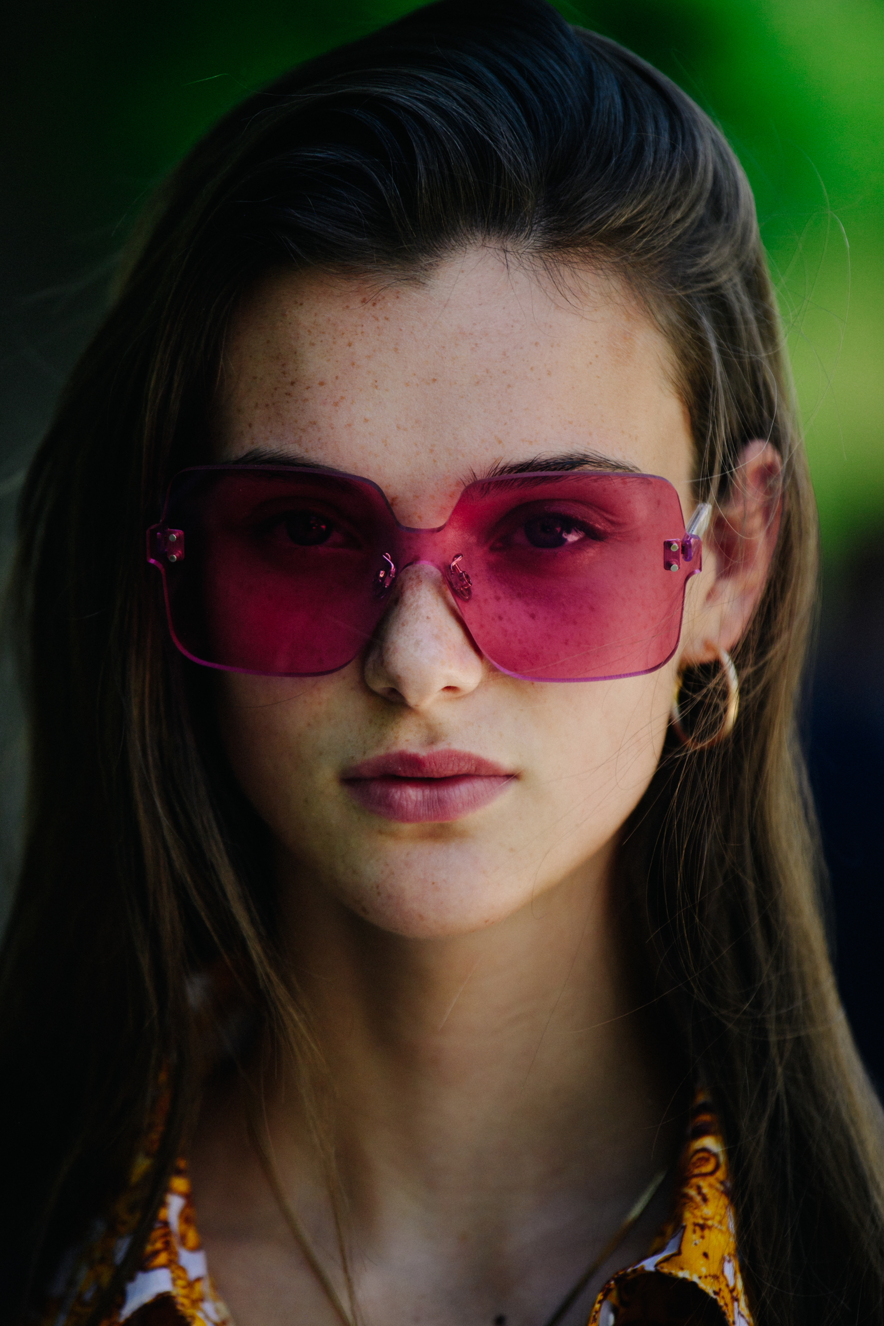 Portrait of model wearing Christian Dior sunglasses