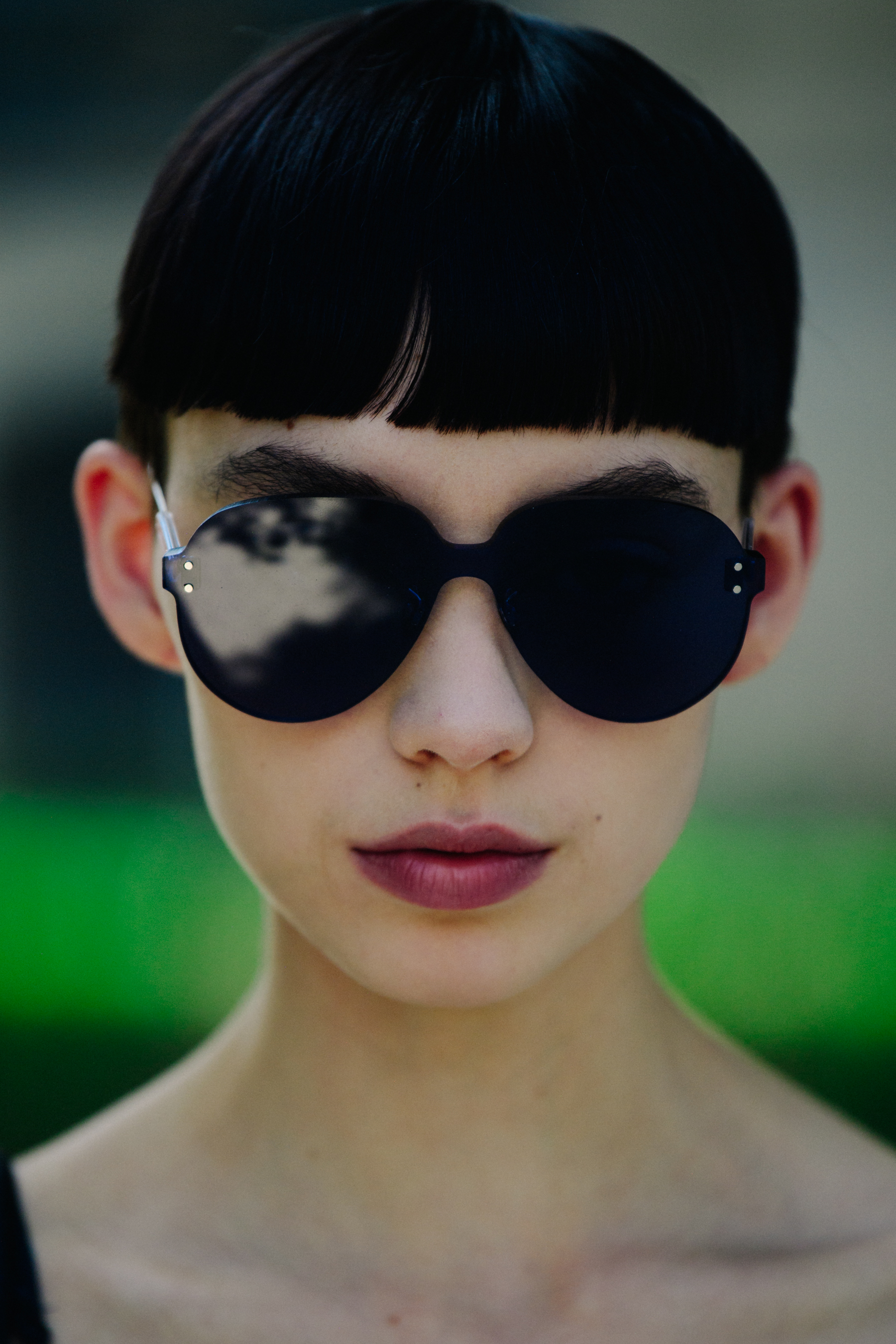Portrait of model wearing Christian Dior sunglasses
