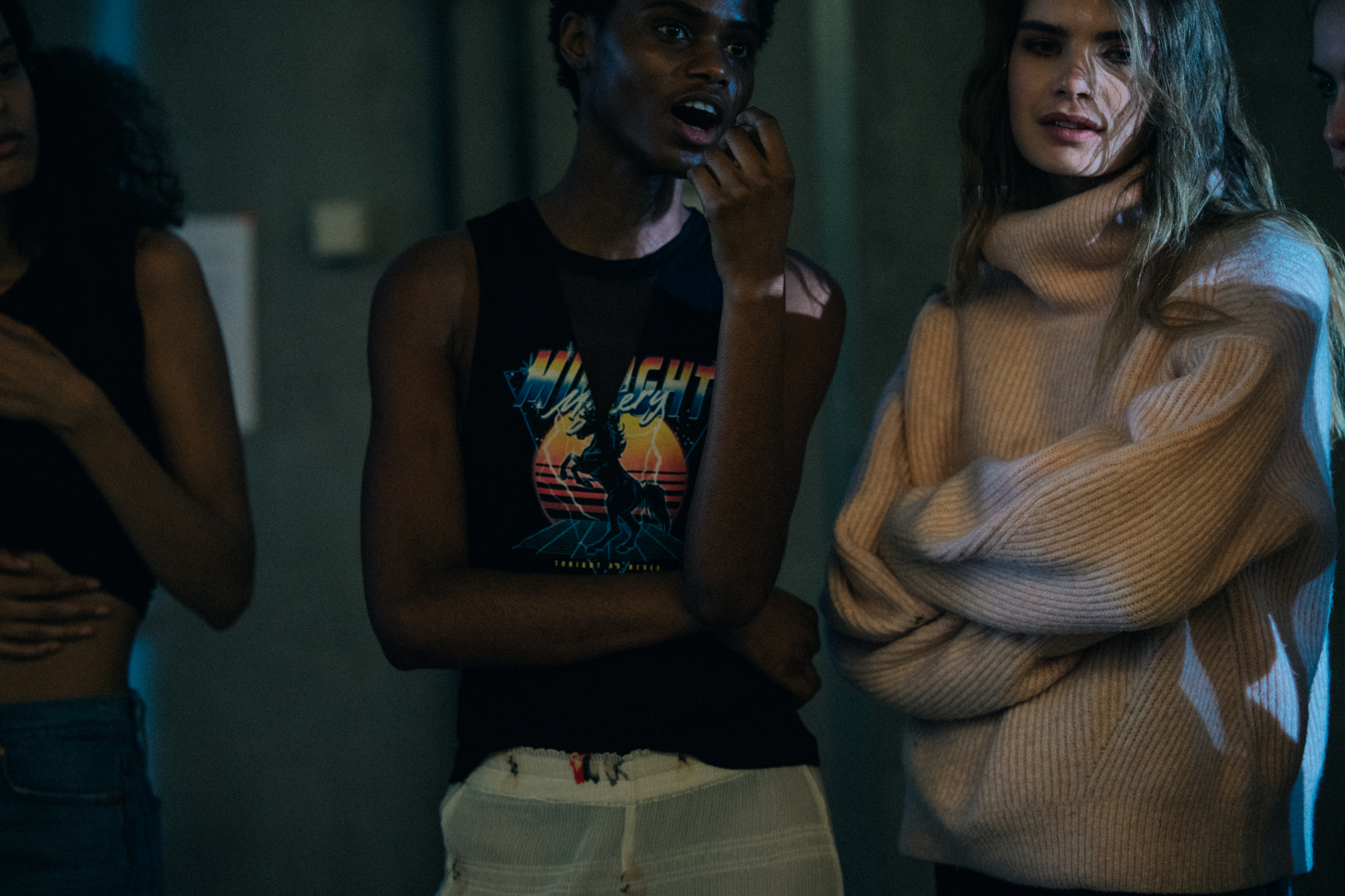 Models in rehearsals at Ganni