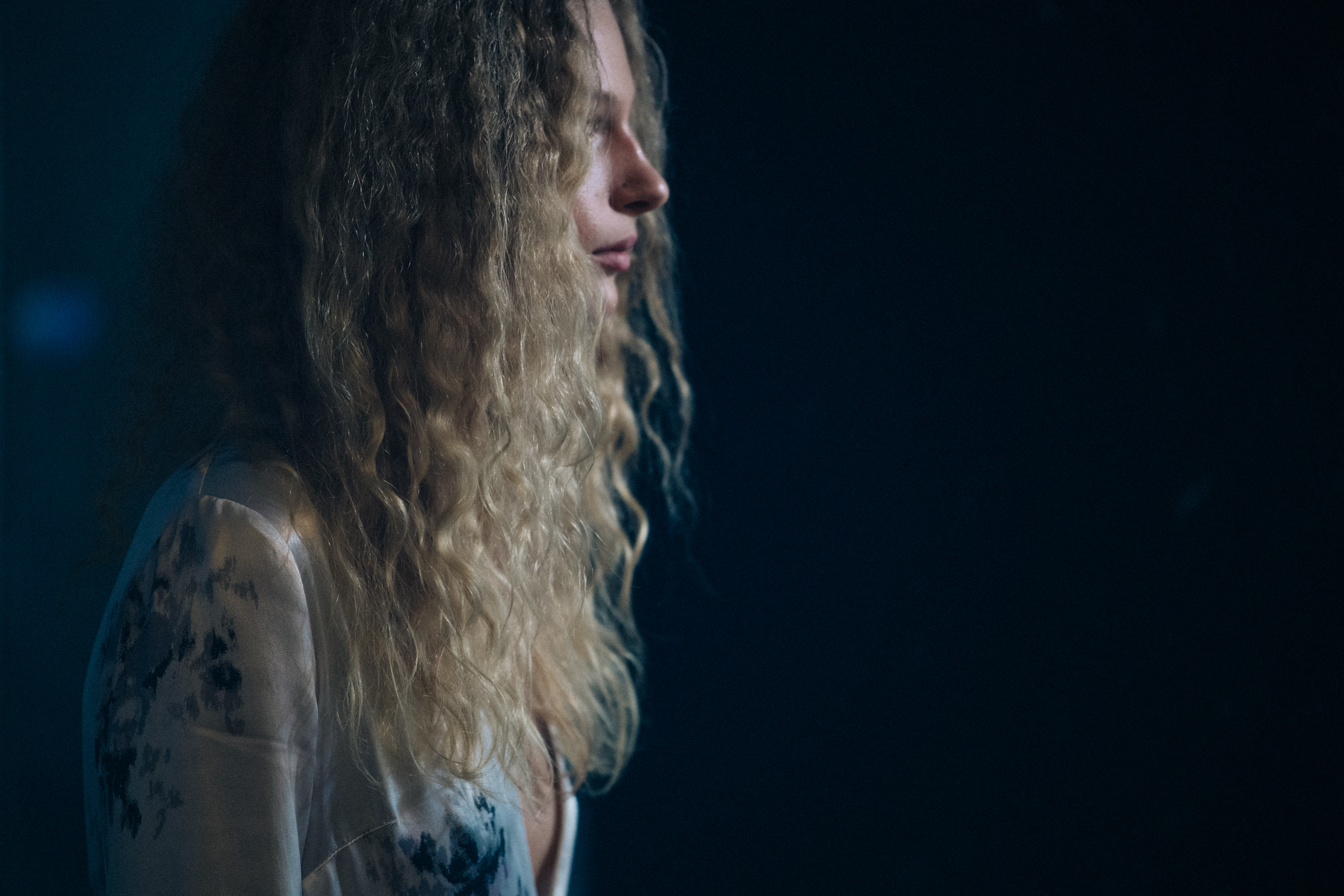 Frederikke Sofie Falbe-Hansen backstage at Ganni