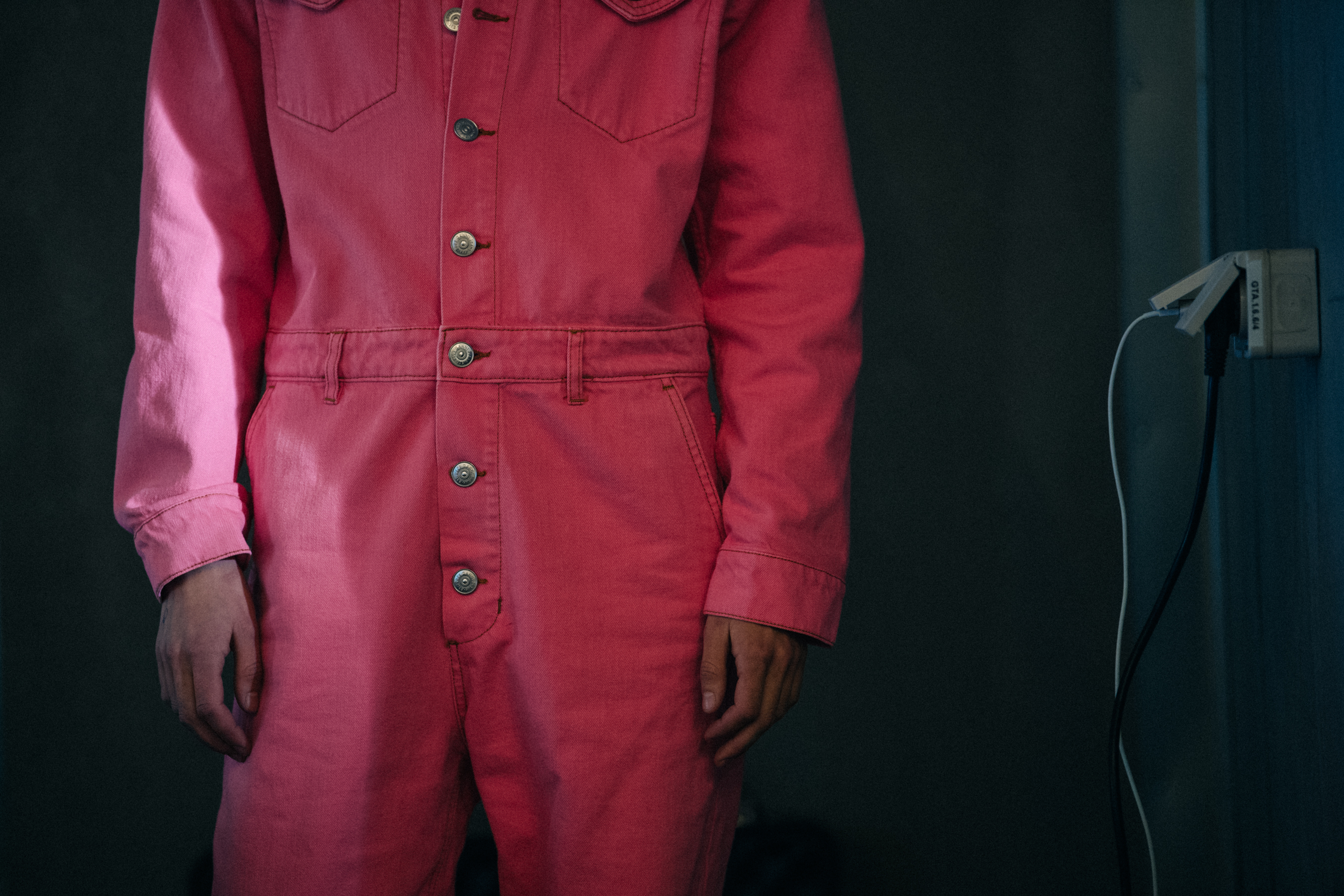 Emma Leth backstage at Ganni