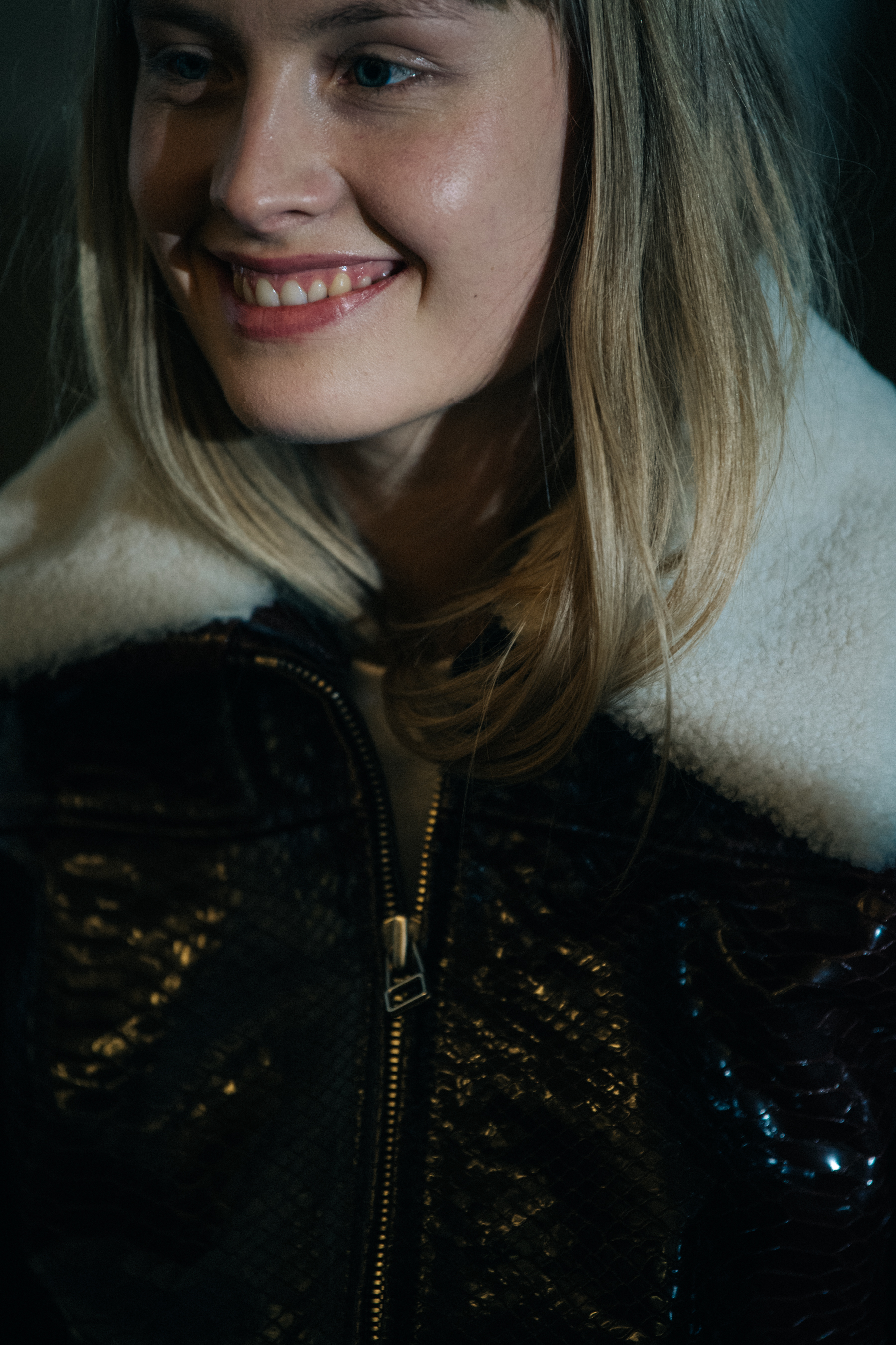 Klara Kristin backstage at Ganni