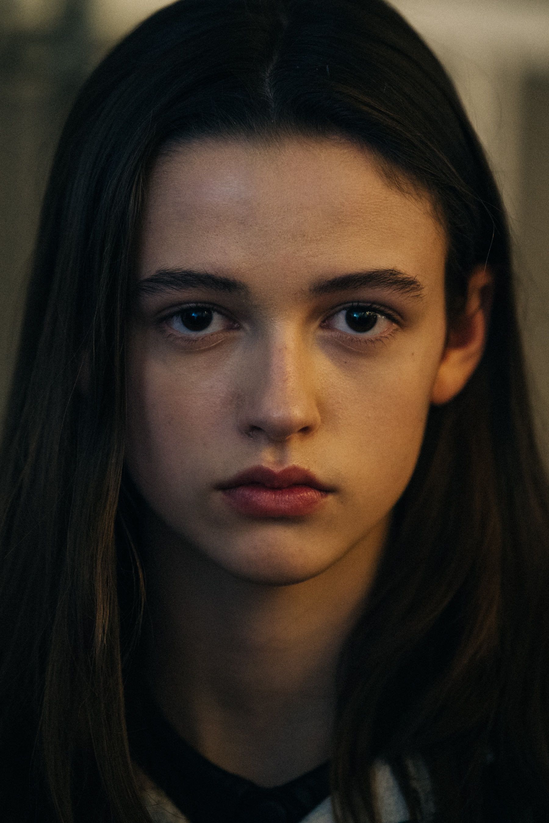 Portrait of model with big brown eyes