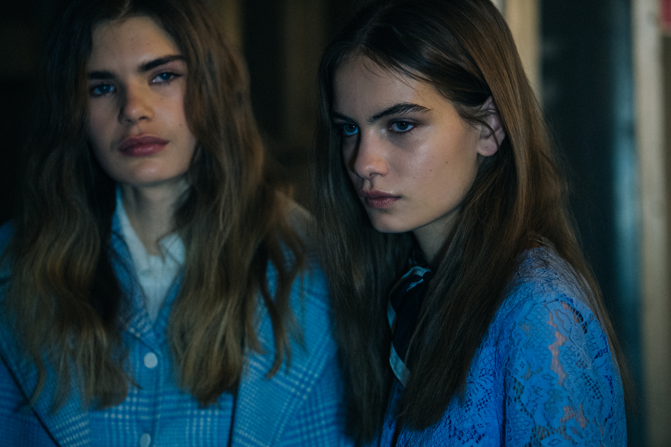 Sophie Rask and Nina Marker backstage at Ganni