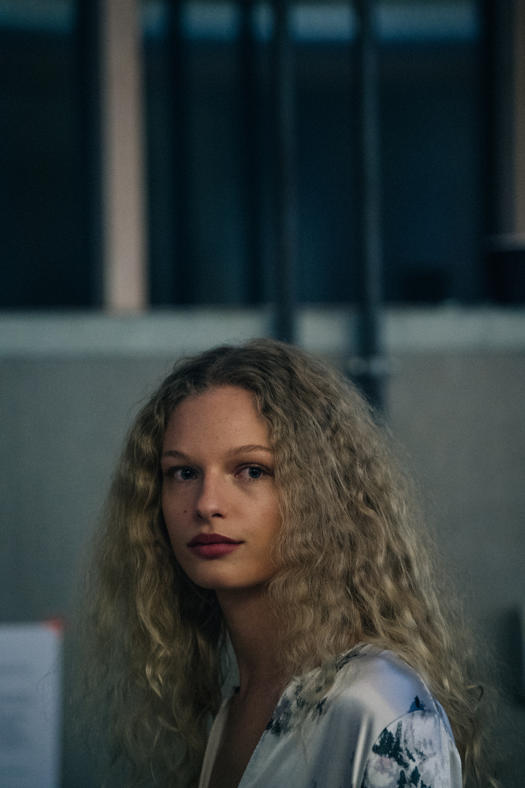 Frederikke Sofie Falbe-Hansen backstage at Ganni