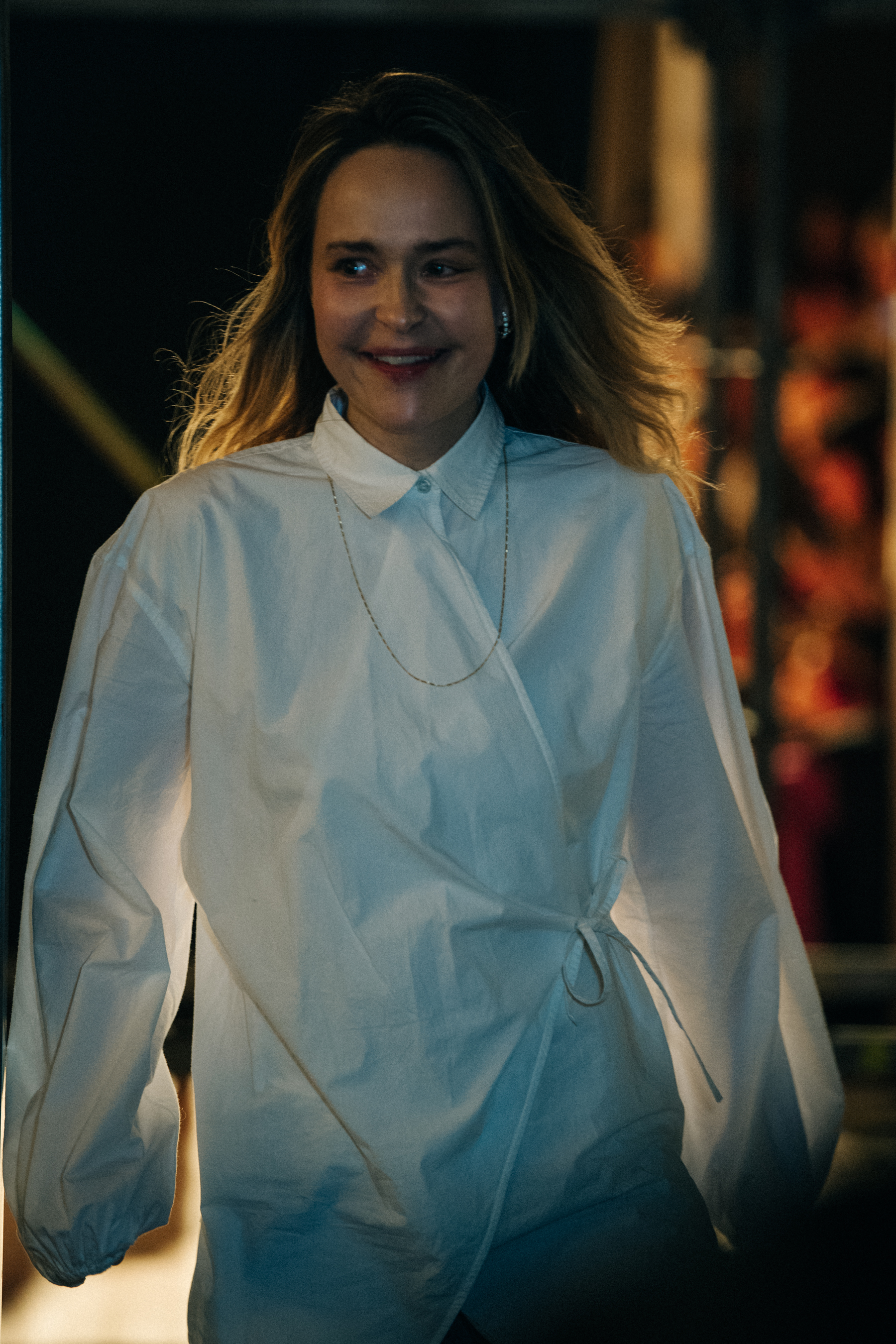 Ditte Reffstrup backstage at Ganni