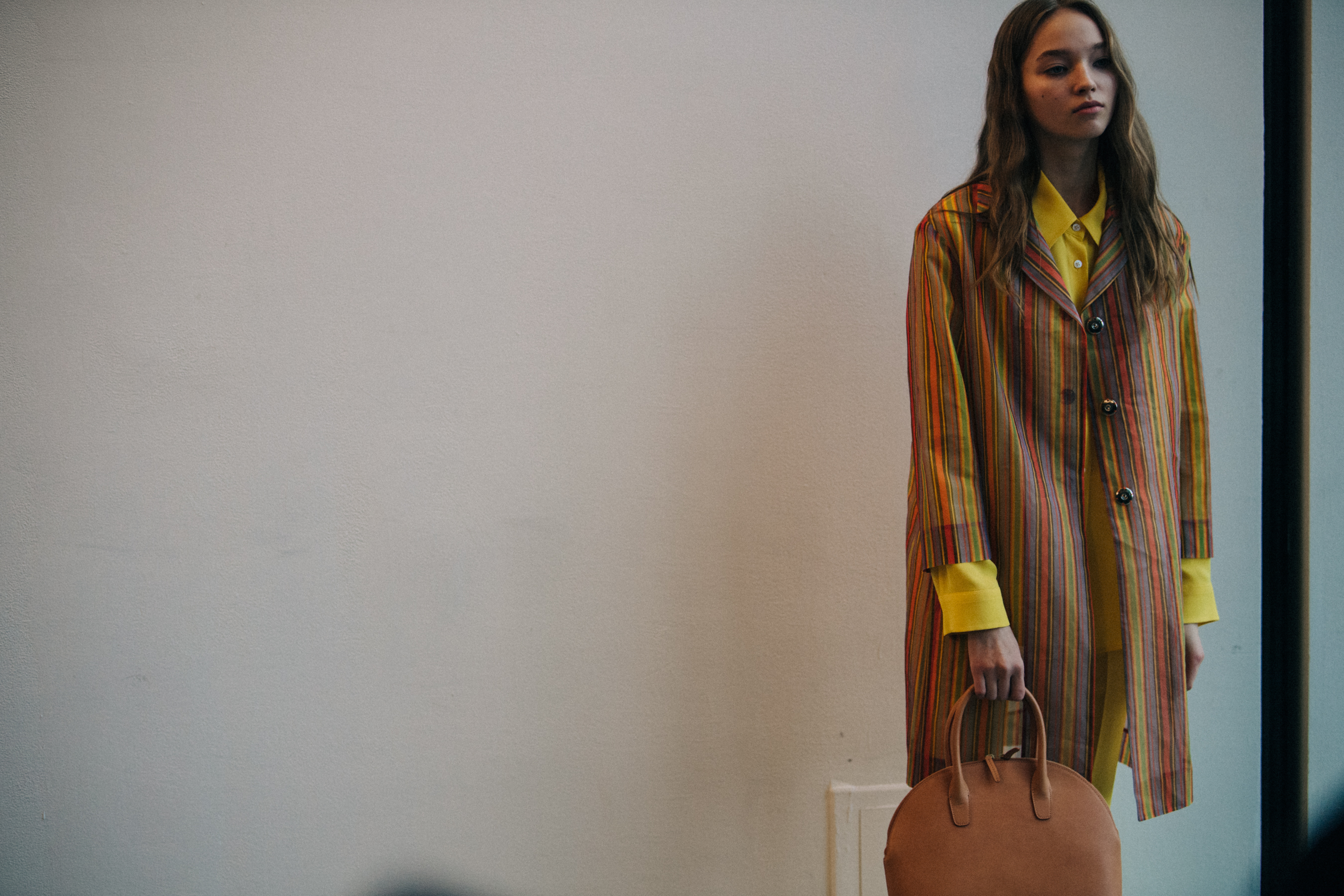 Milena Ioanna backstage at Mansur Gavriel