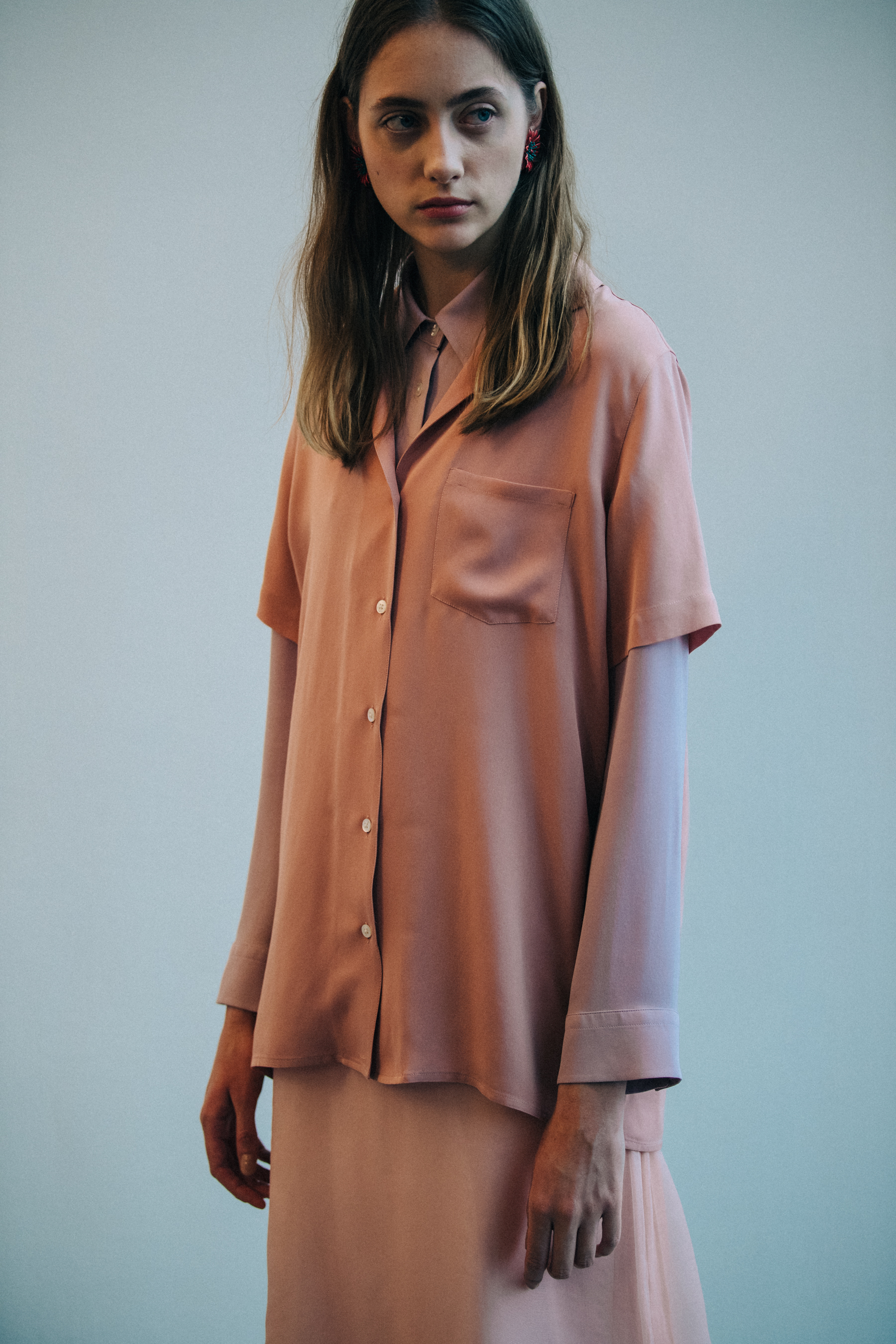 Yulia Lia Pavlova backstage at Mansur Gavriel