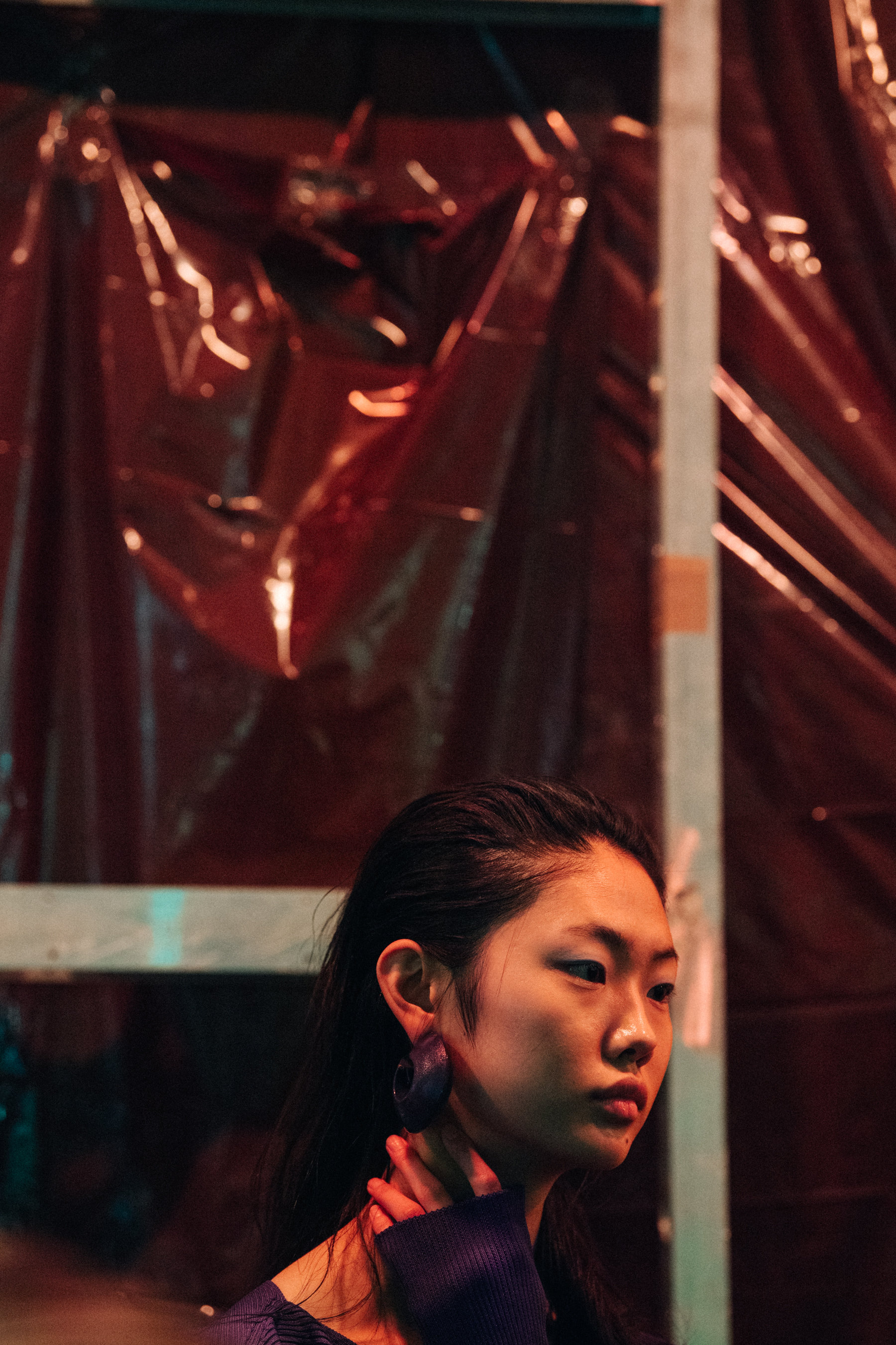 Asian model backstage at Marni