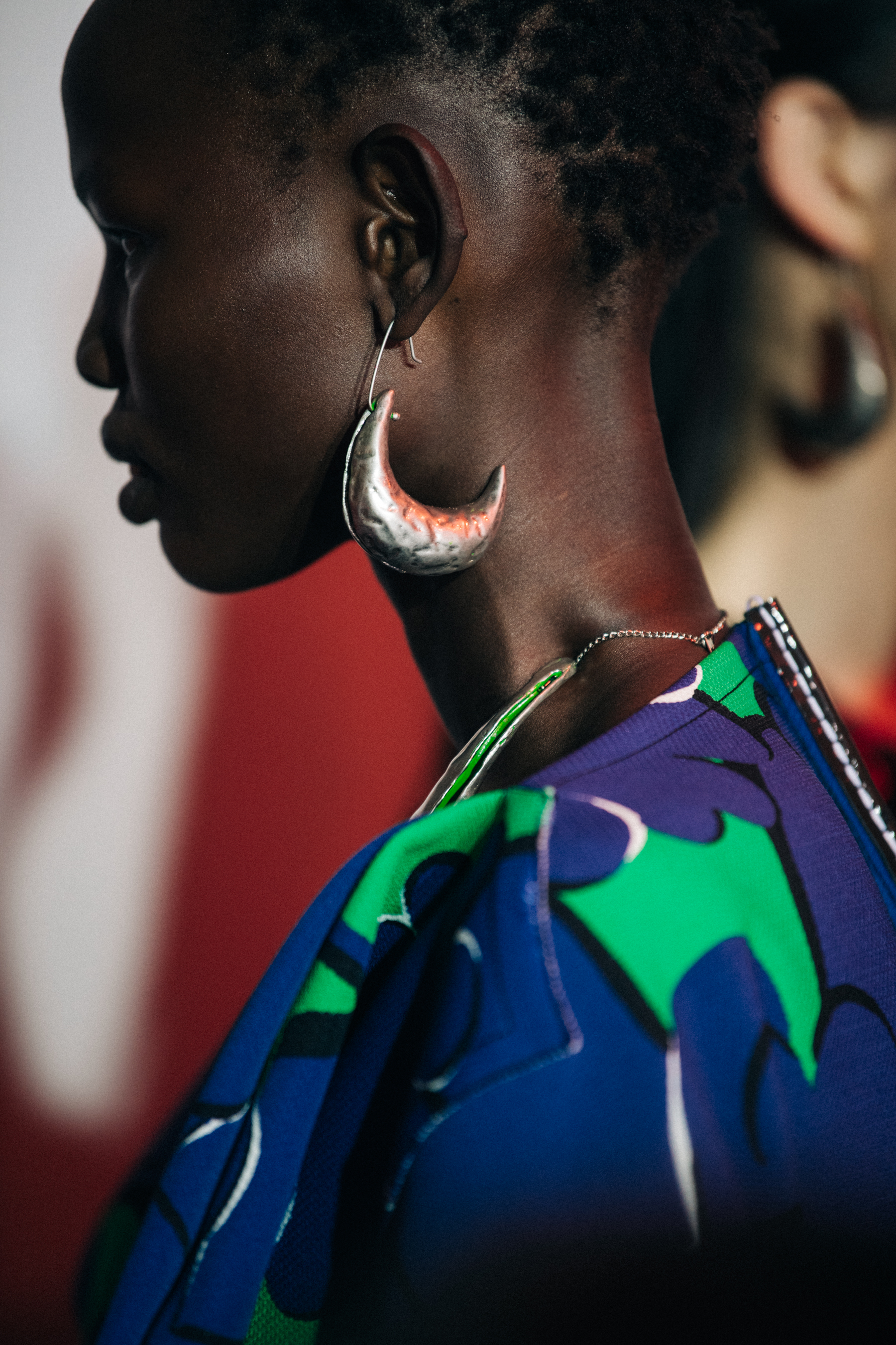 Shanelle Nyasiase backstage at Marni