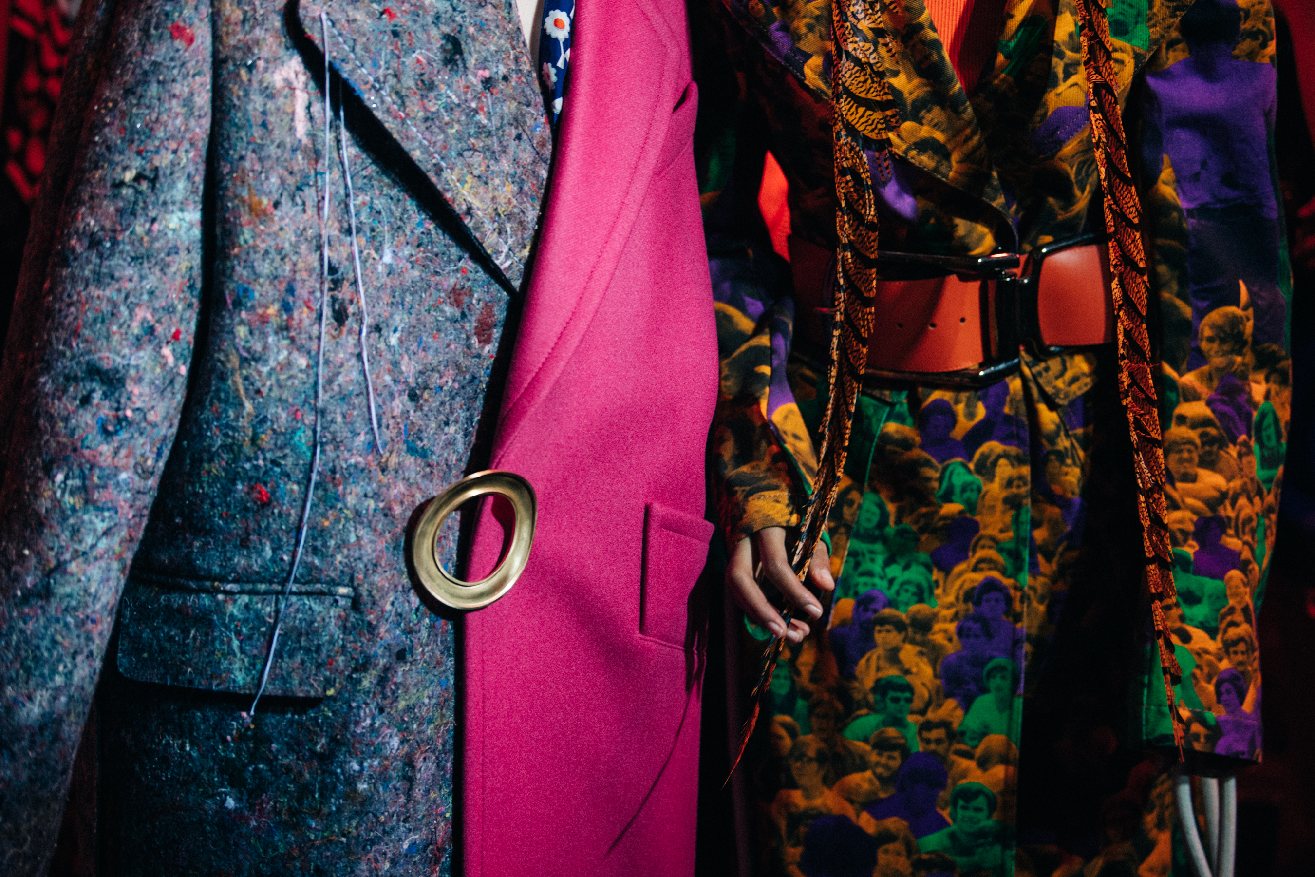 Sasha Komarova backstage at Marni