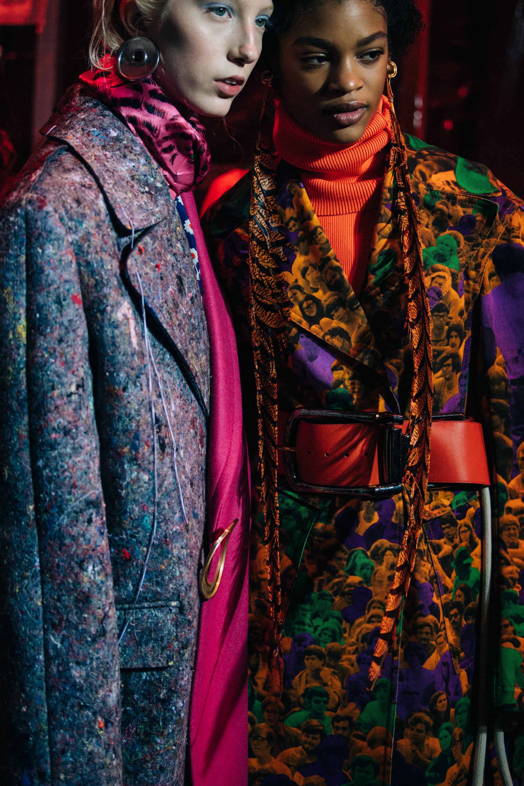 Sasha Komarova backstage at Marni