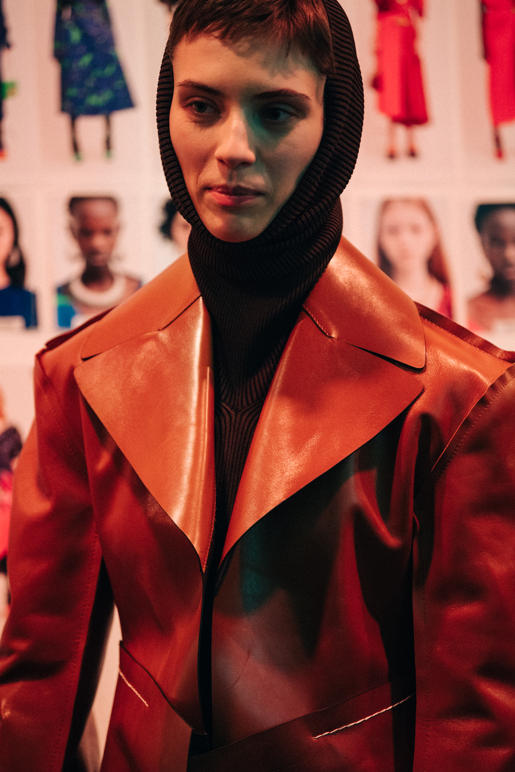 Loane Normand backstage at Marni
