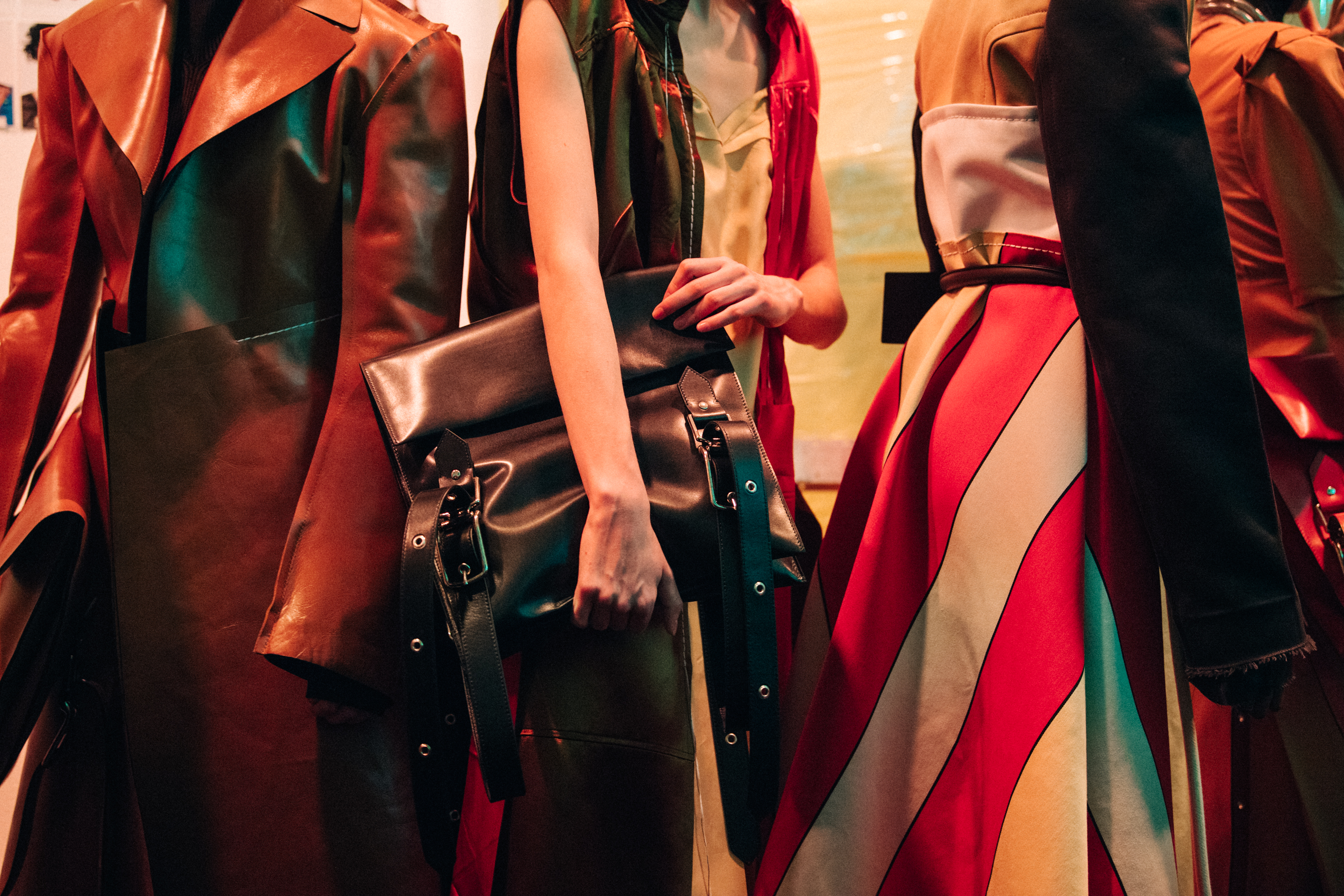 Loane Normand backstage at Marni