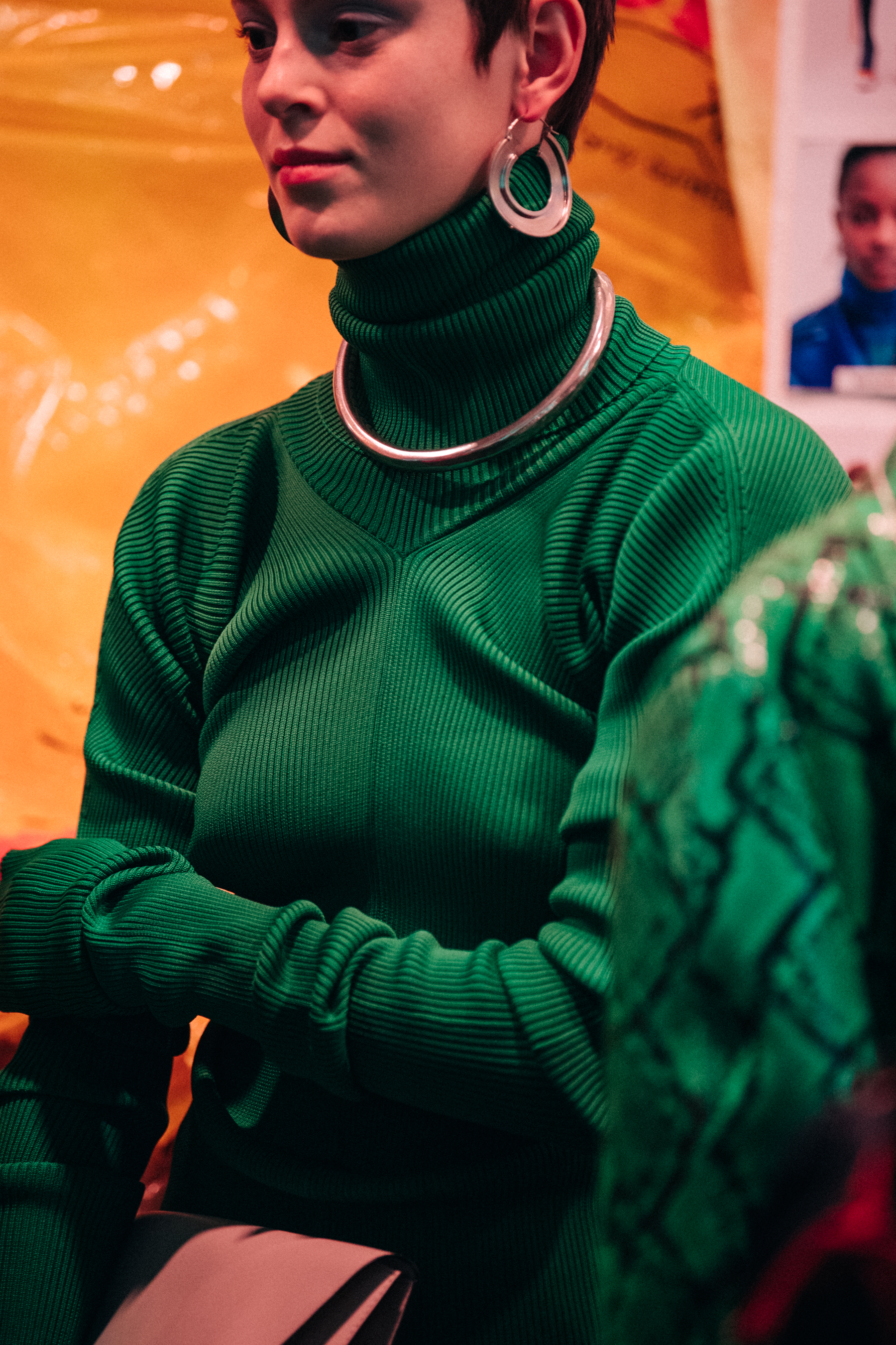 Gisele Fox backstage at Marni