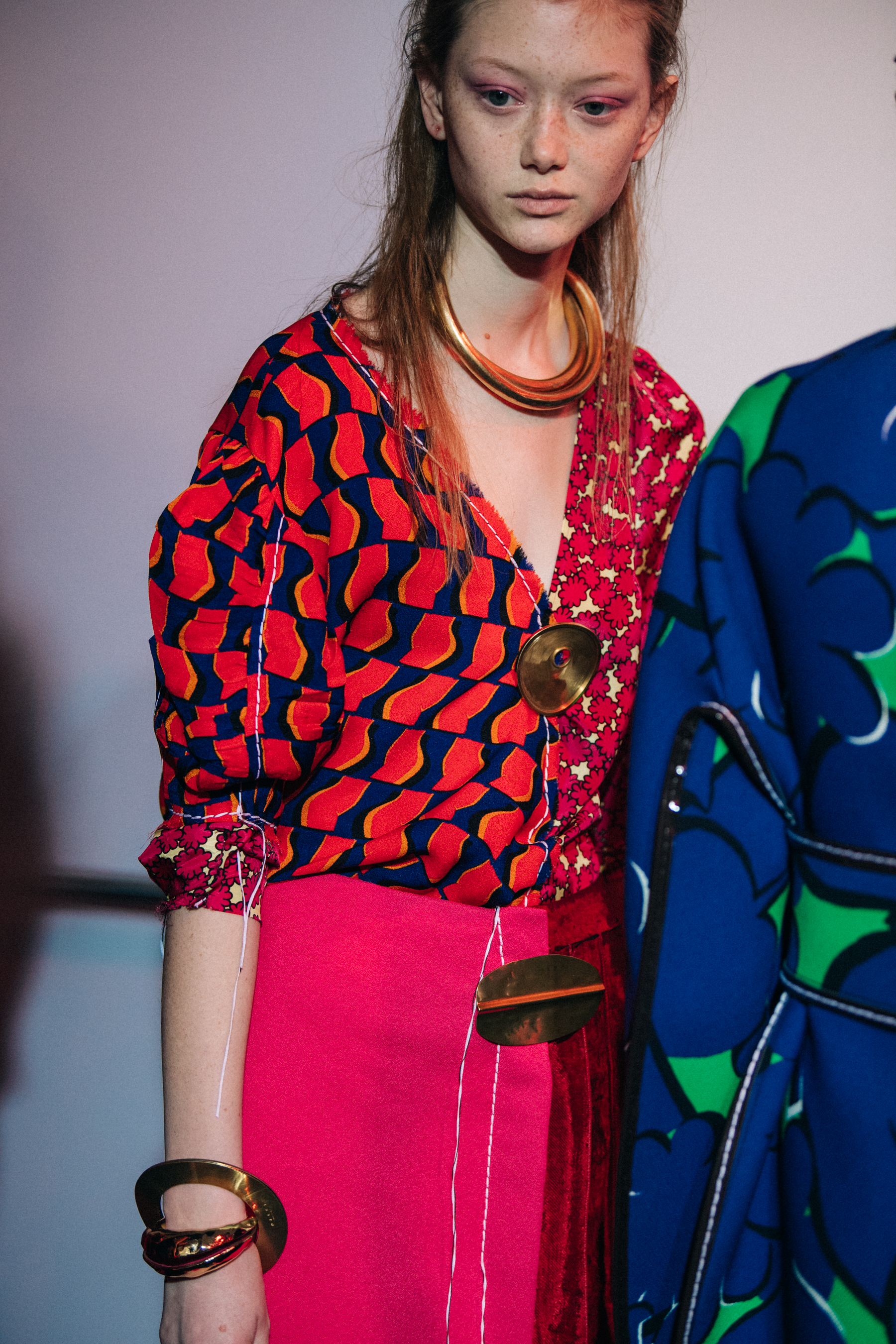 Sara Grace Wallerstadt backstage at Marni