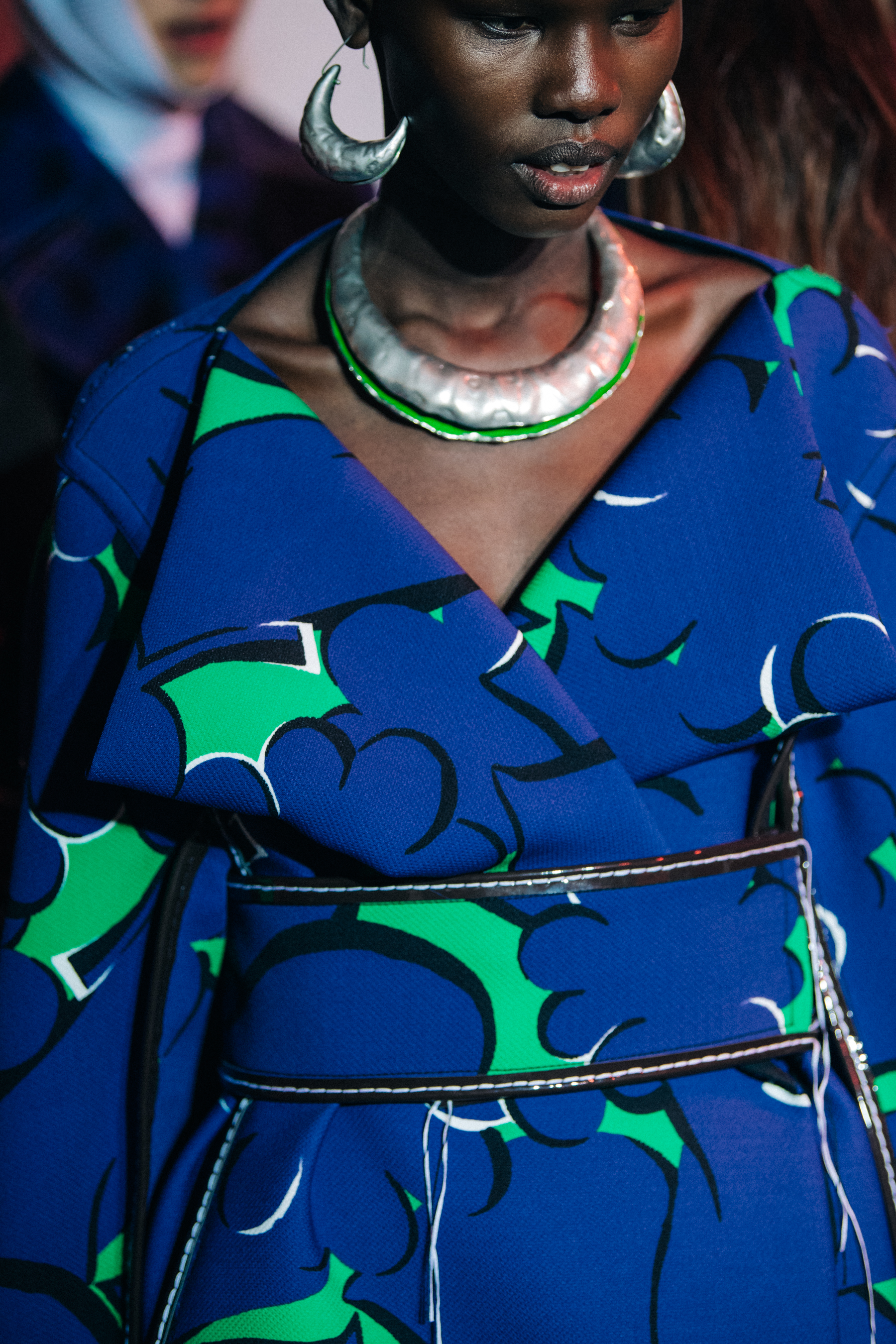 Shanelle Nyasiase backstage at Marni
