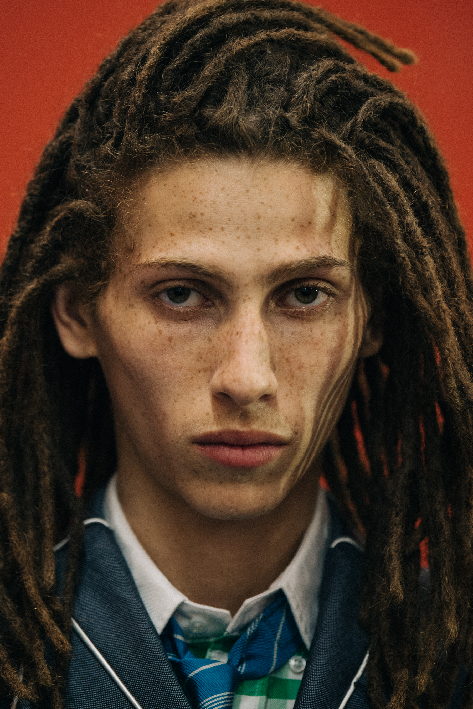 Portrait of model with dreadlocks