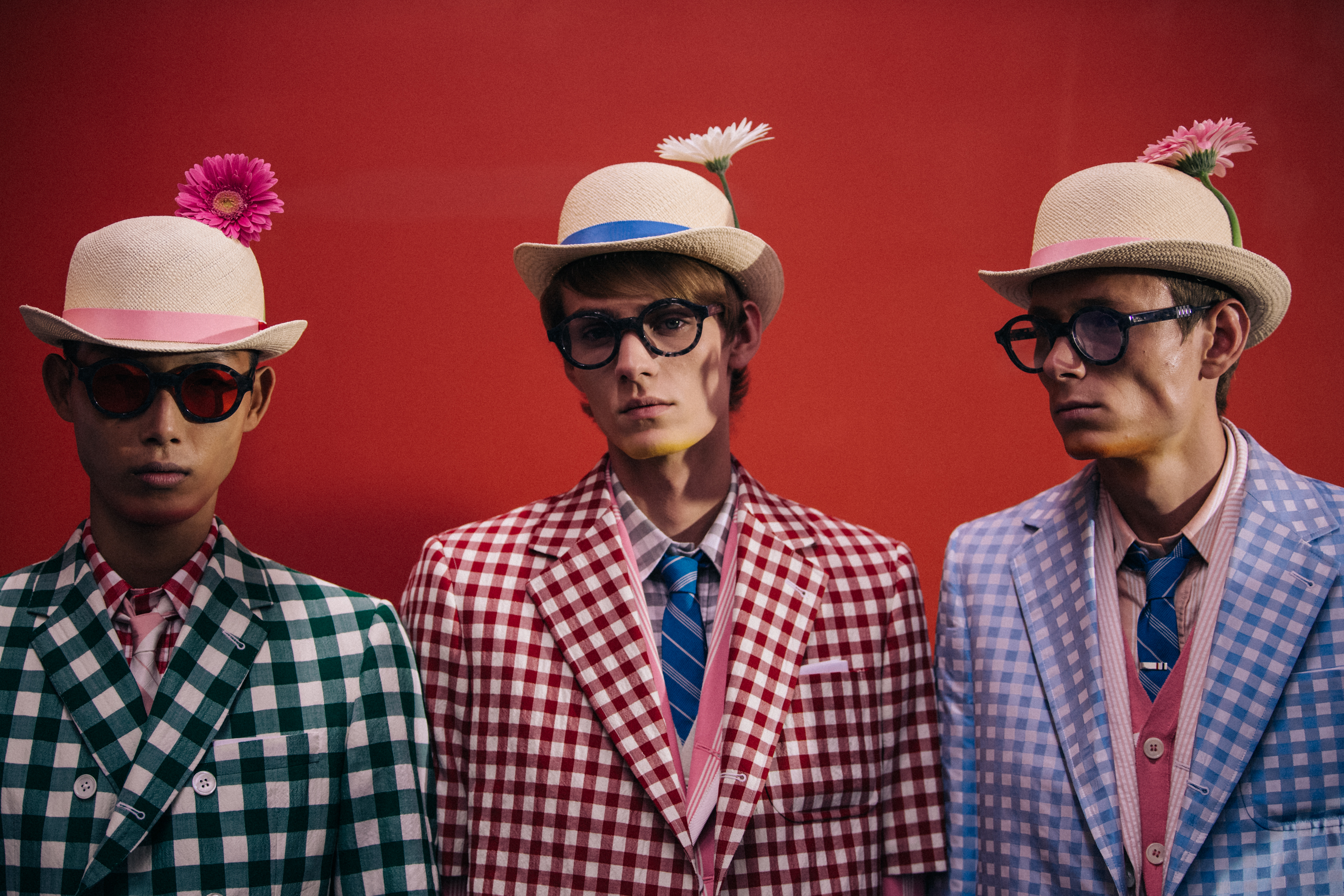 Su Min Kim backstage at Thom Browne