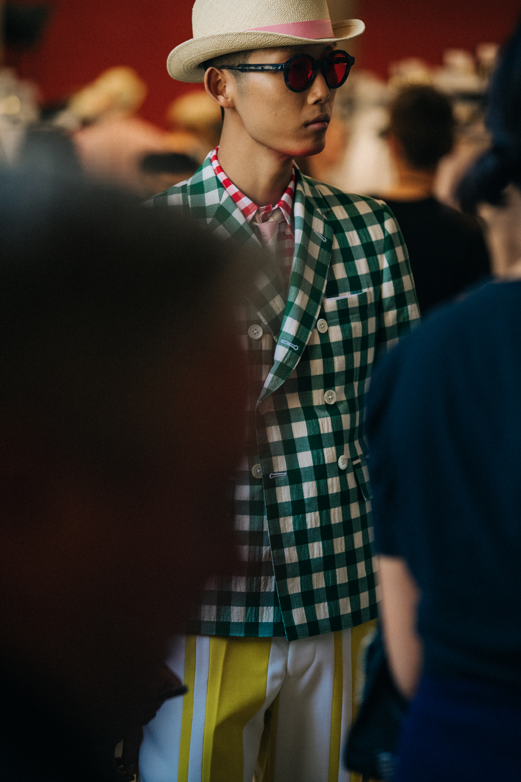 Su Min Kim backstage at Thom Browne