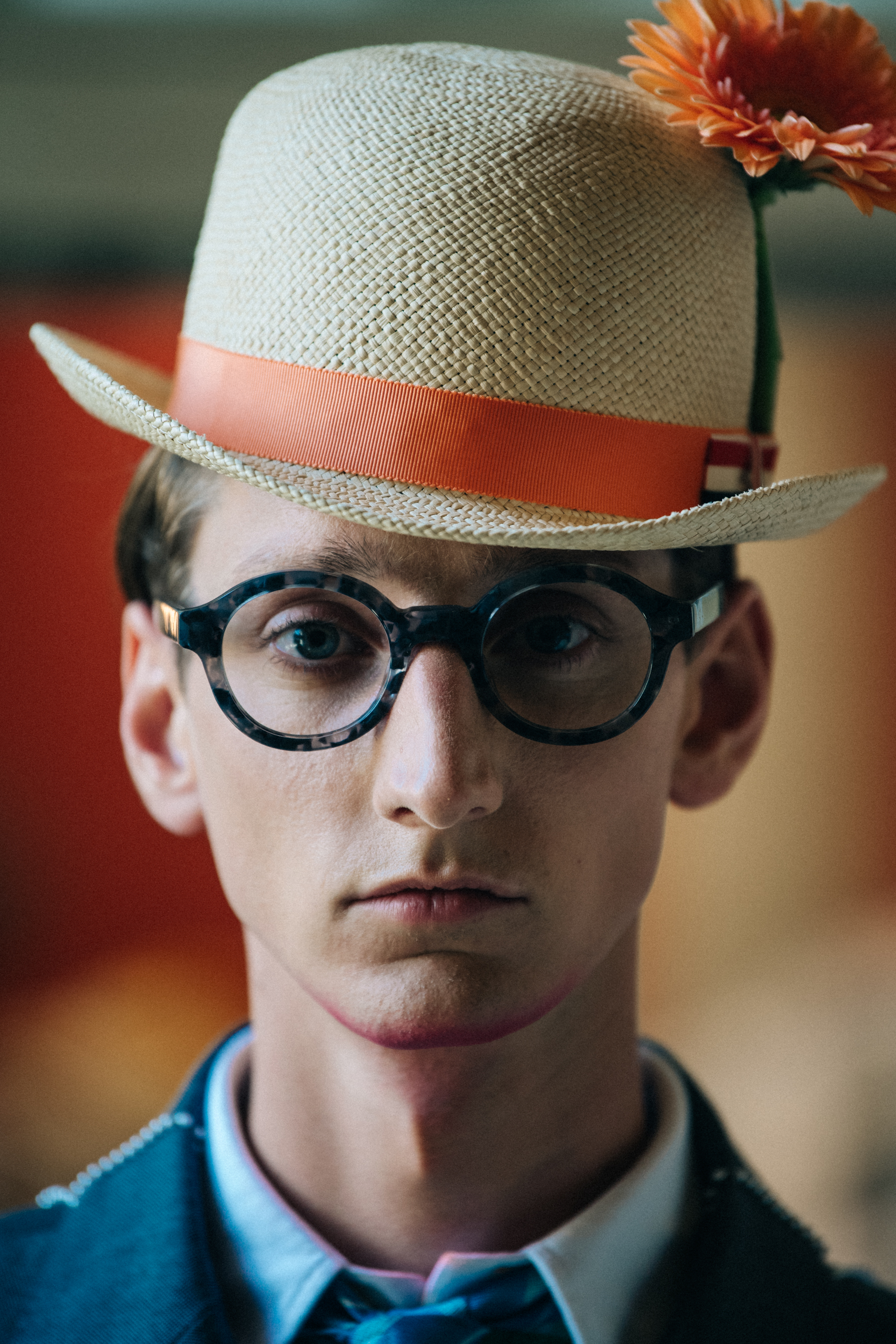 Tom Hobden backstage at Thom Browne