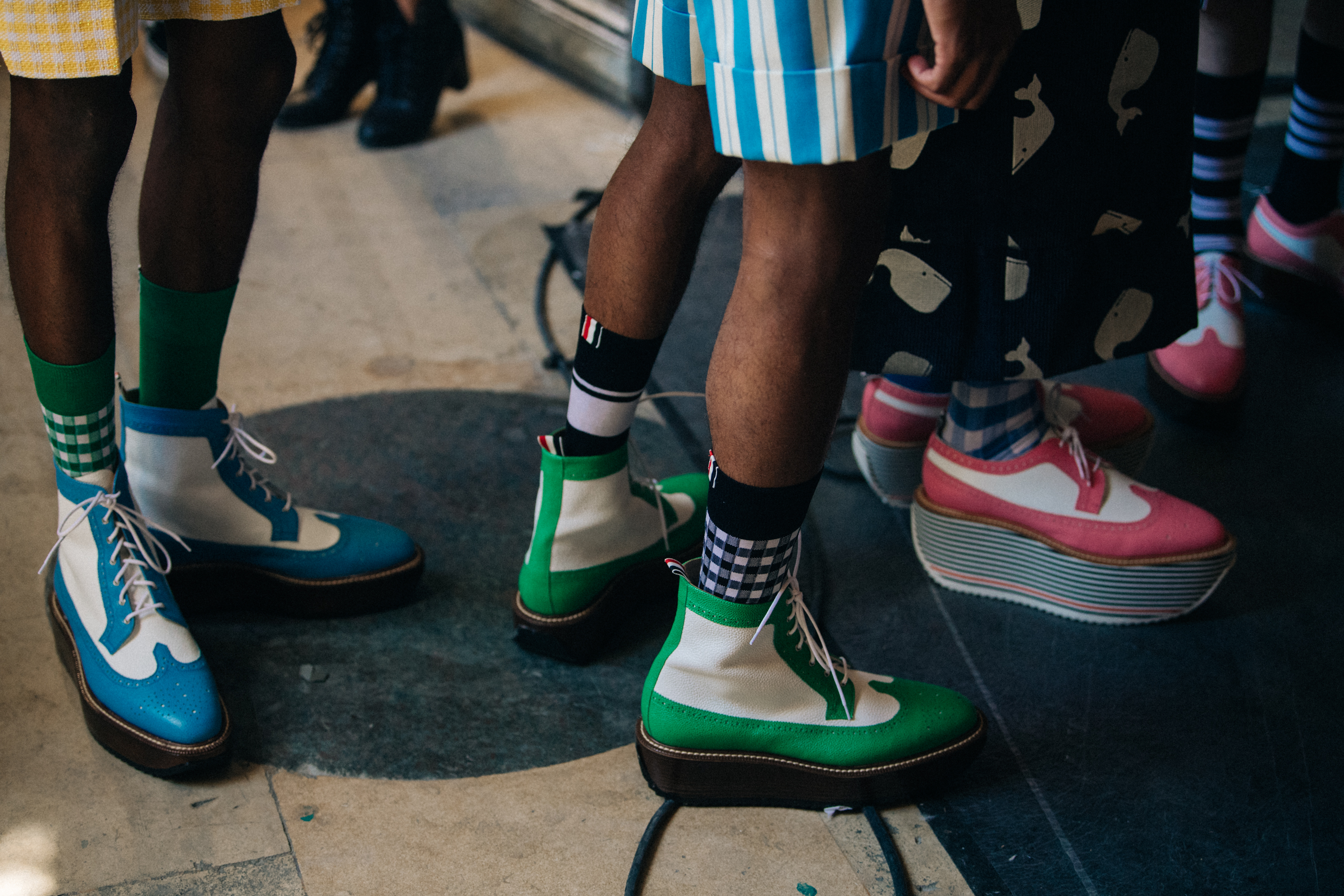 Colourful shoes at Thom Browne