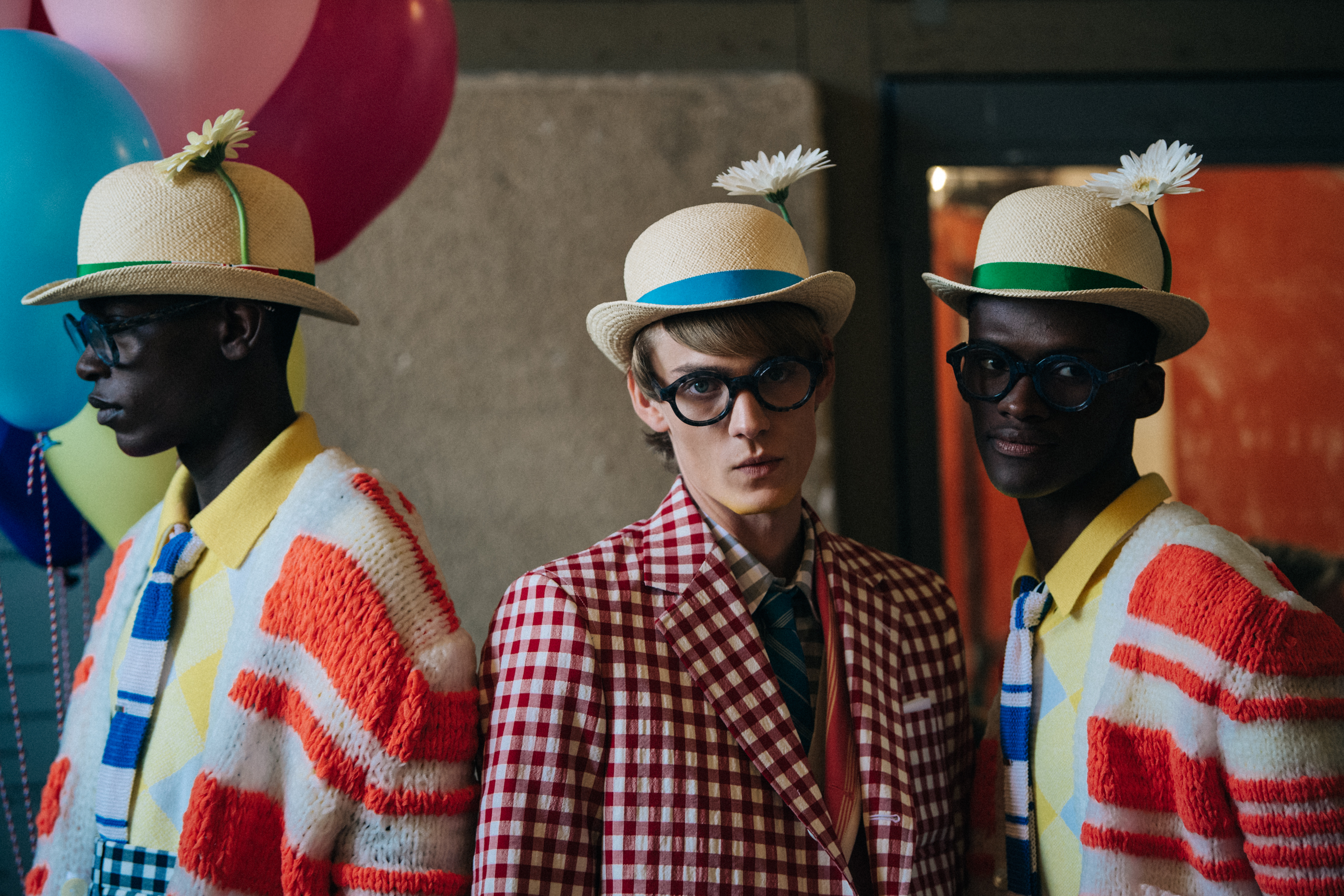 Sharif Idris backstage at Thom Browne