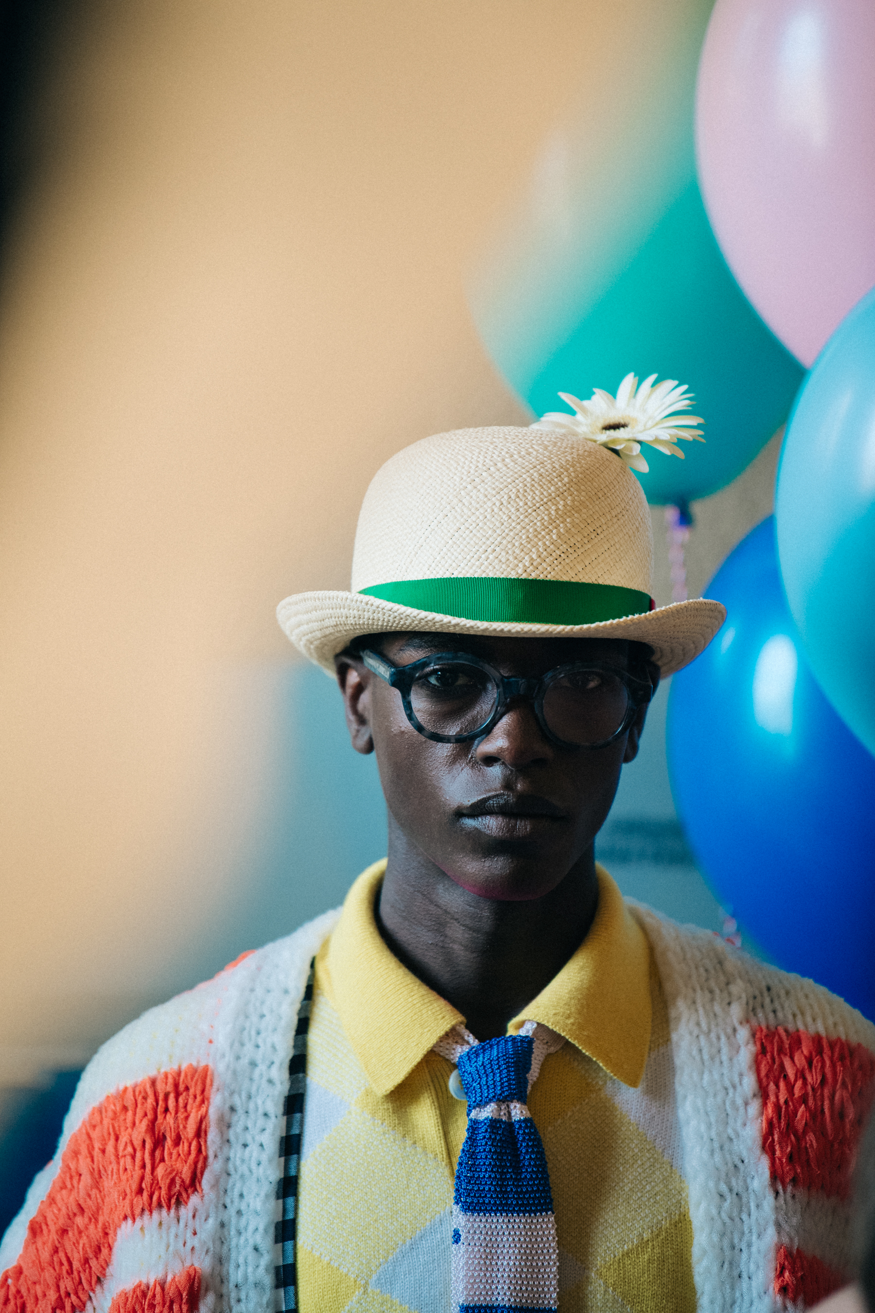 Sharif Idris backstage at Thom Browne
