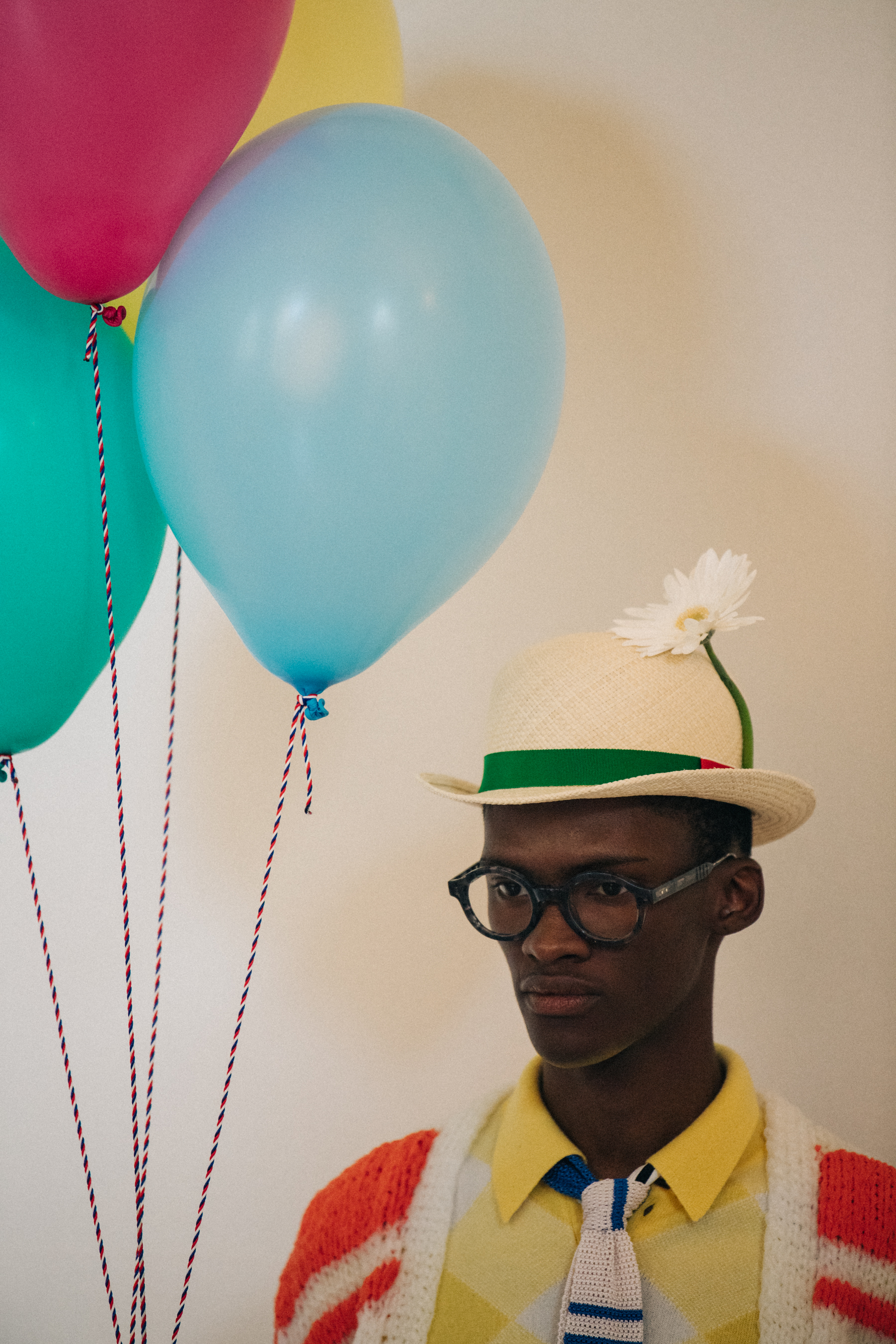 Sethu Ncise backstage at Thom Browne