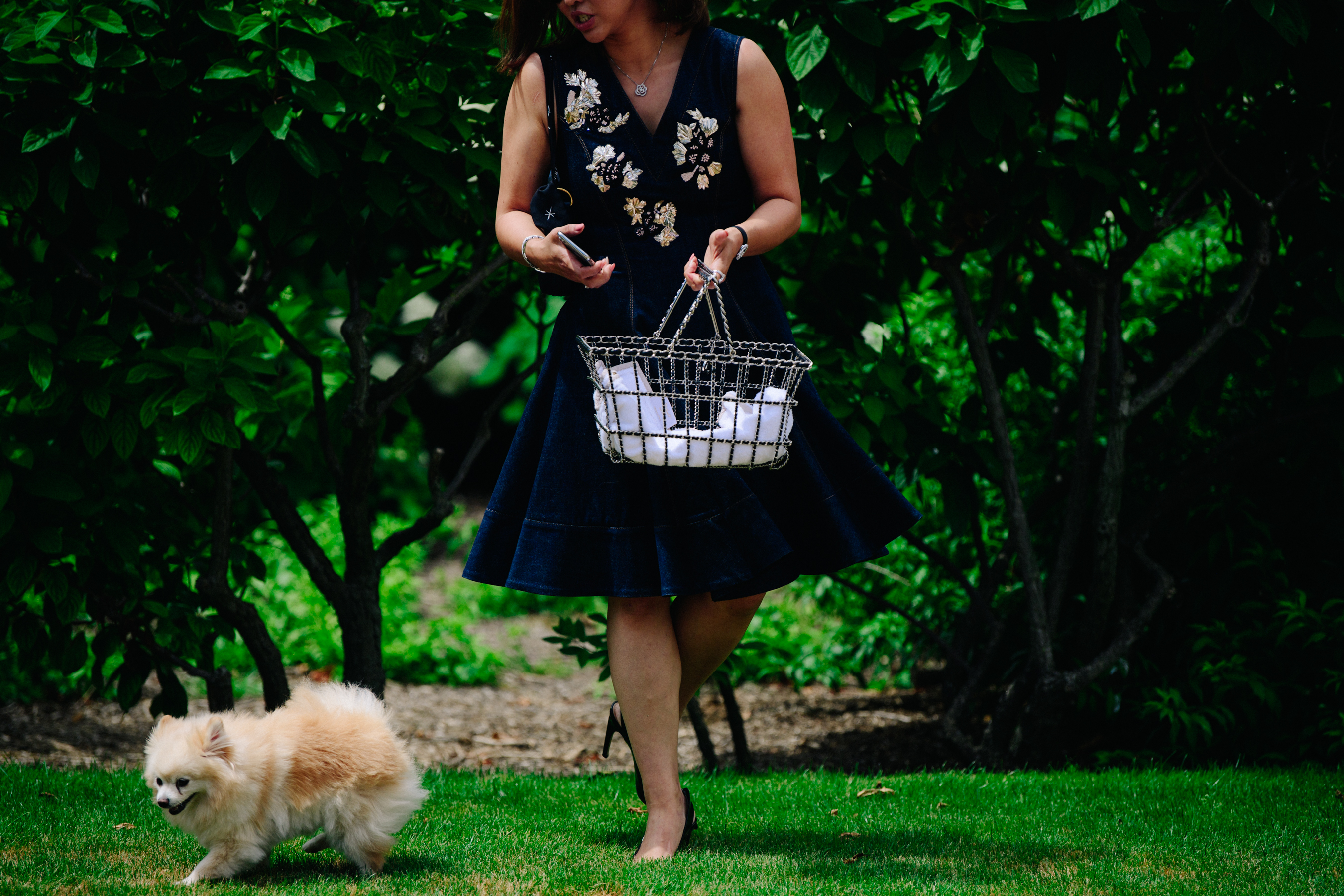 Woman wearing Christian Dior dress