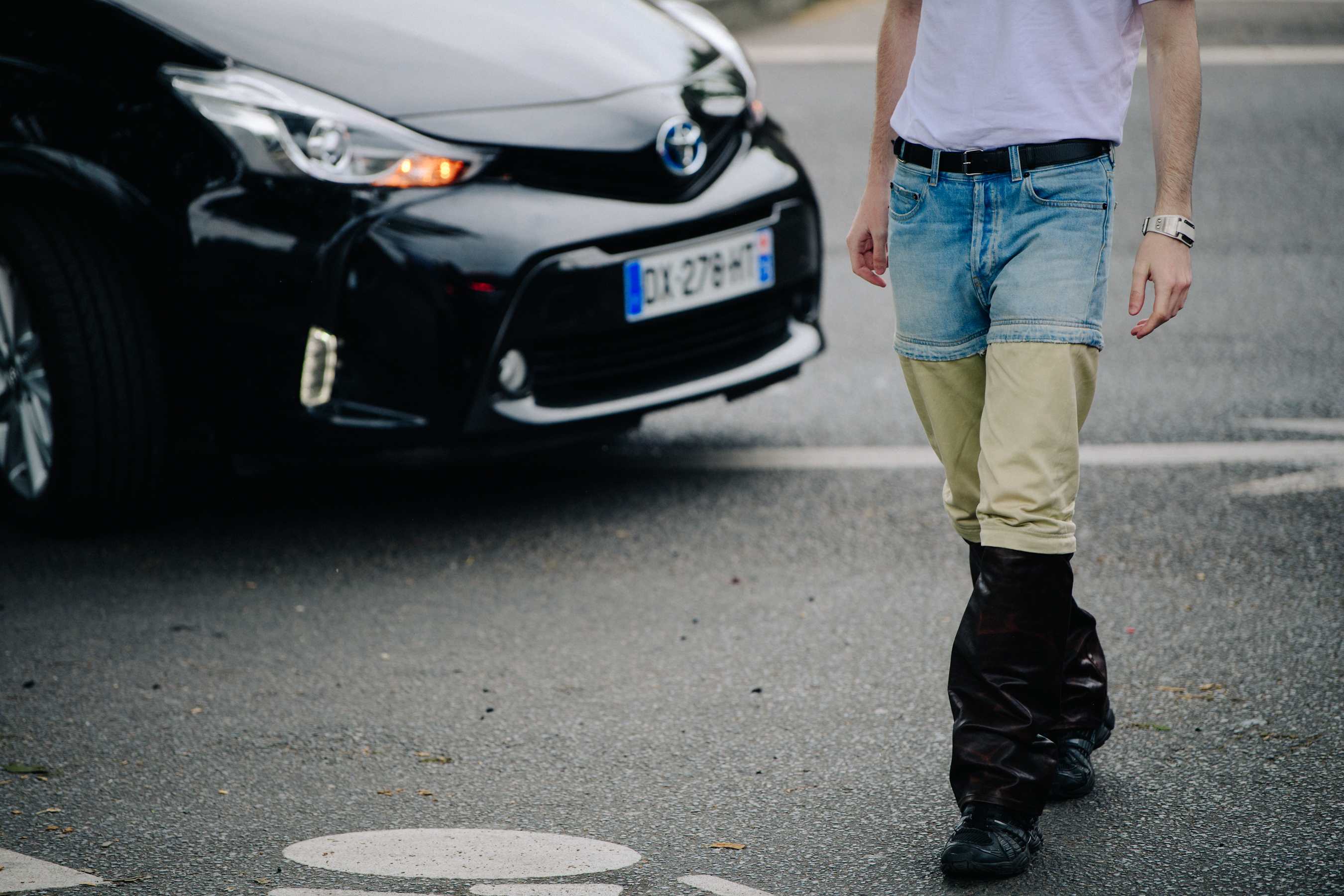 Man wearing Balenciaga trousers
