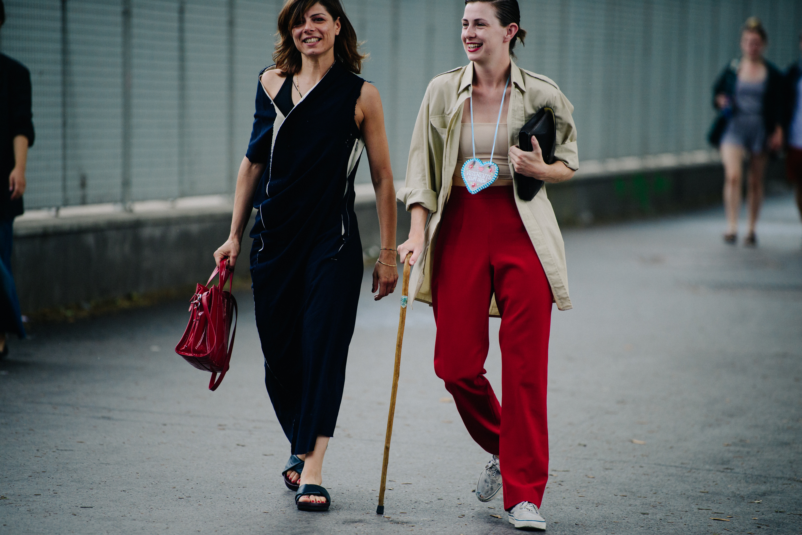 Two women wearing stylish outfits