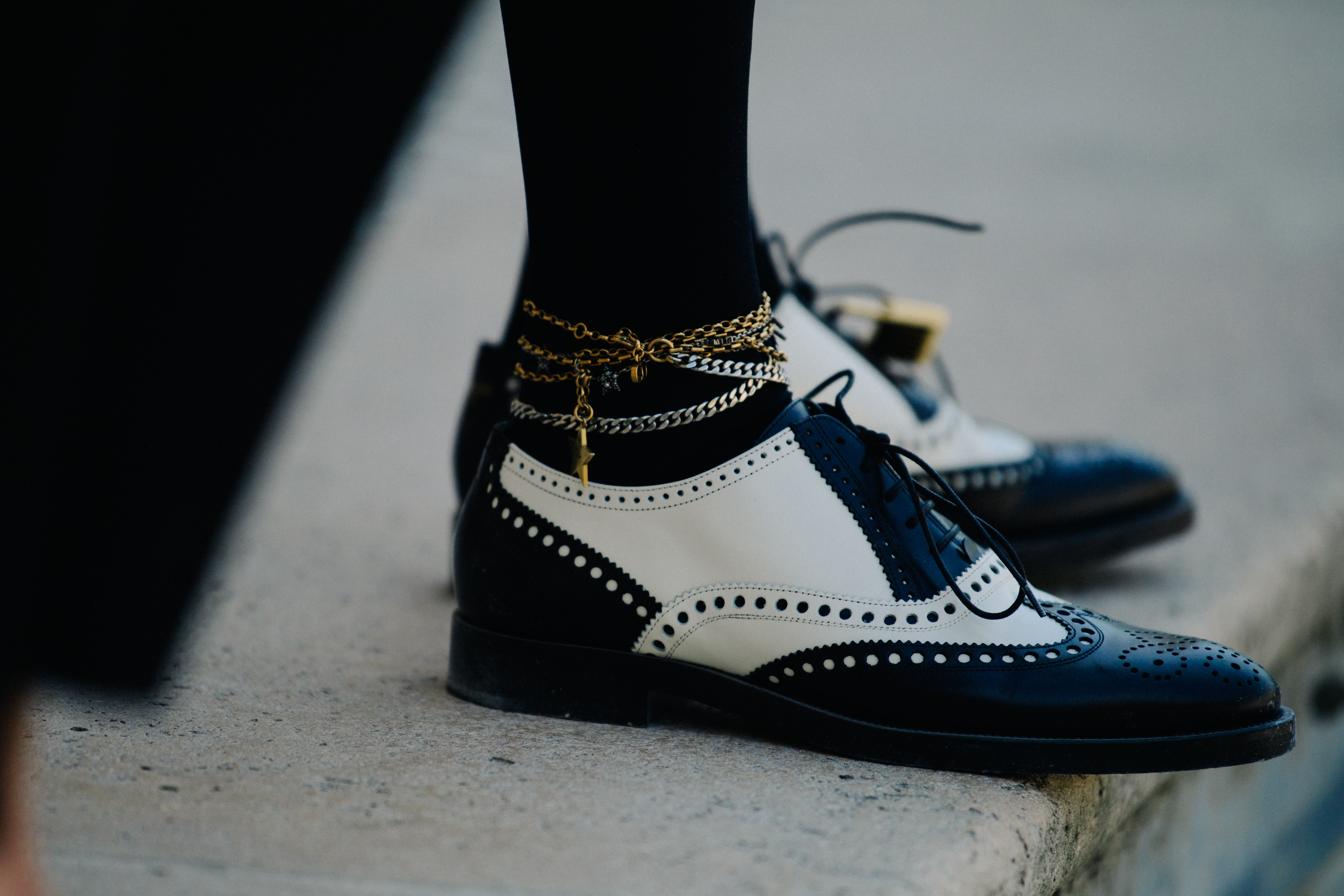 Woman wearing Christian Dior shoes