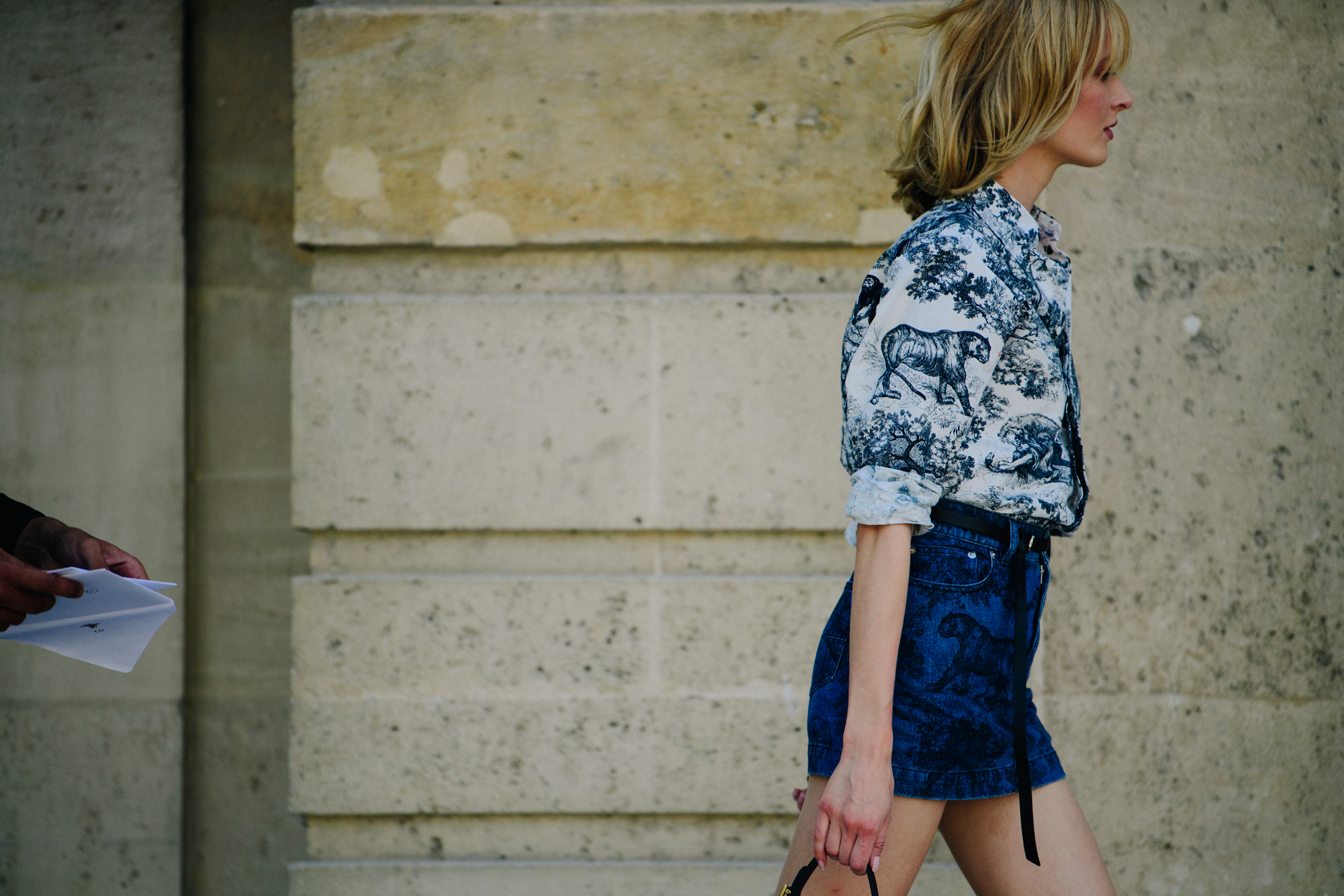 Woman wearing pattern shirt