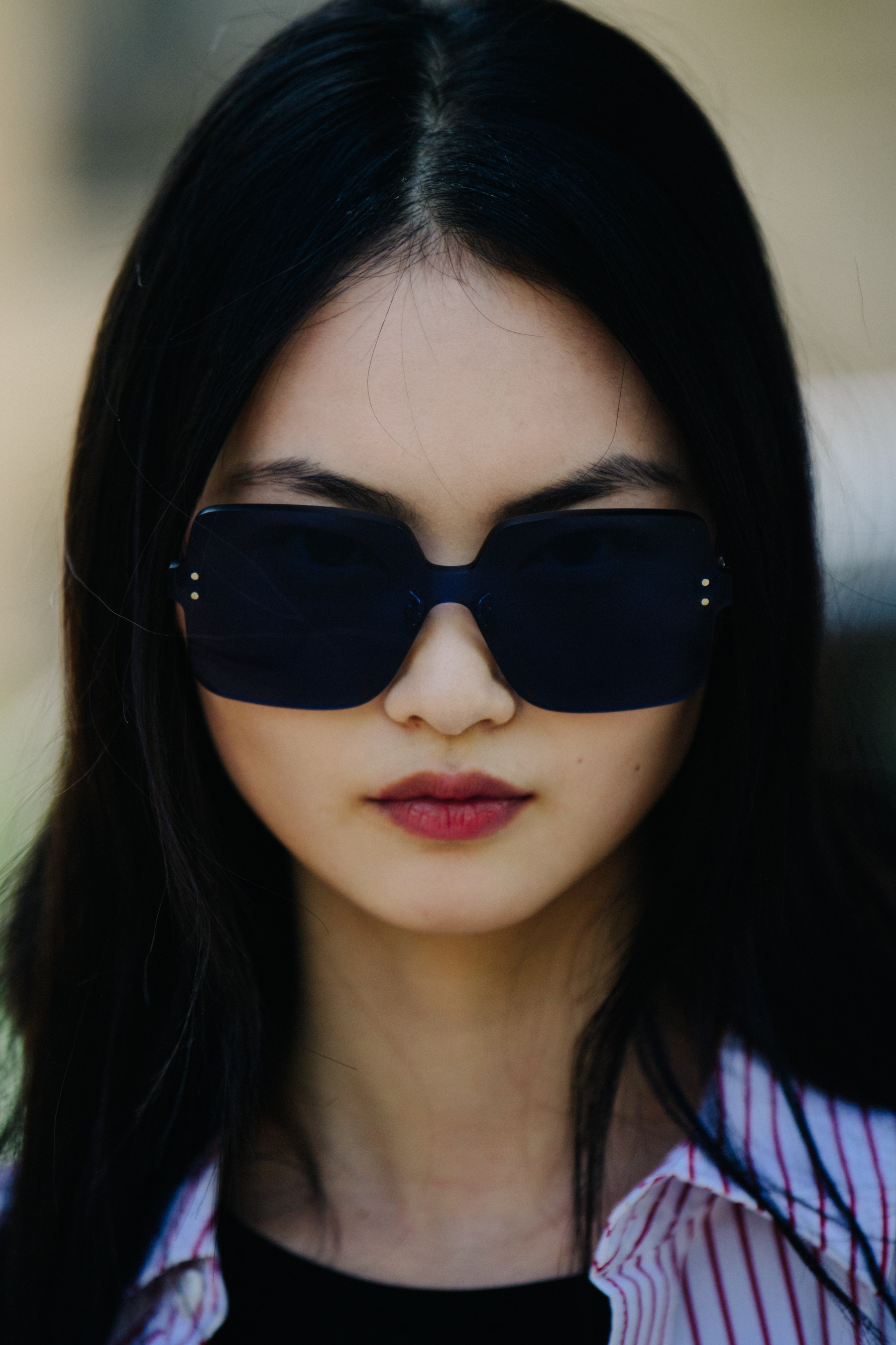 Portrait of model wearing Christian Dior sunglasses