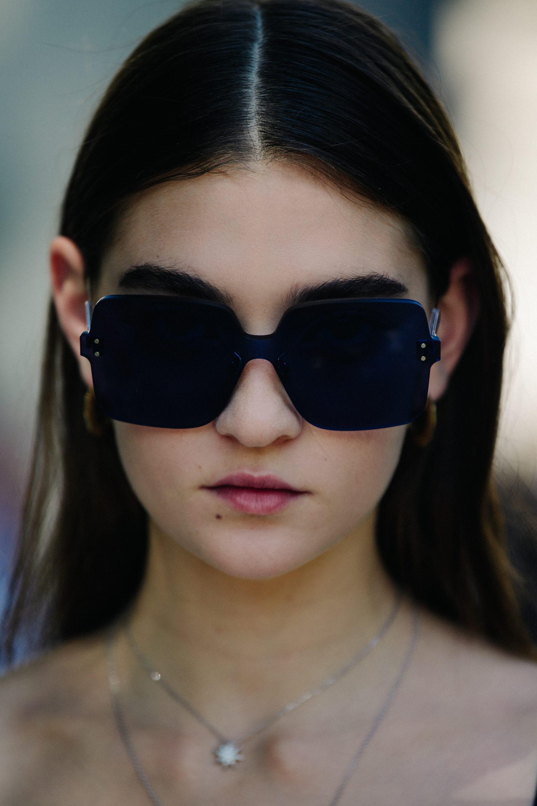 Portrait of model wearing Christian Dior sunglasses