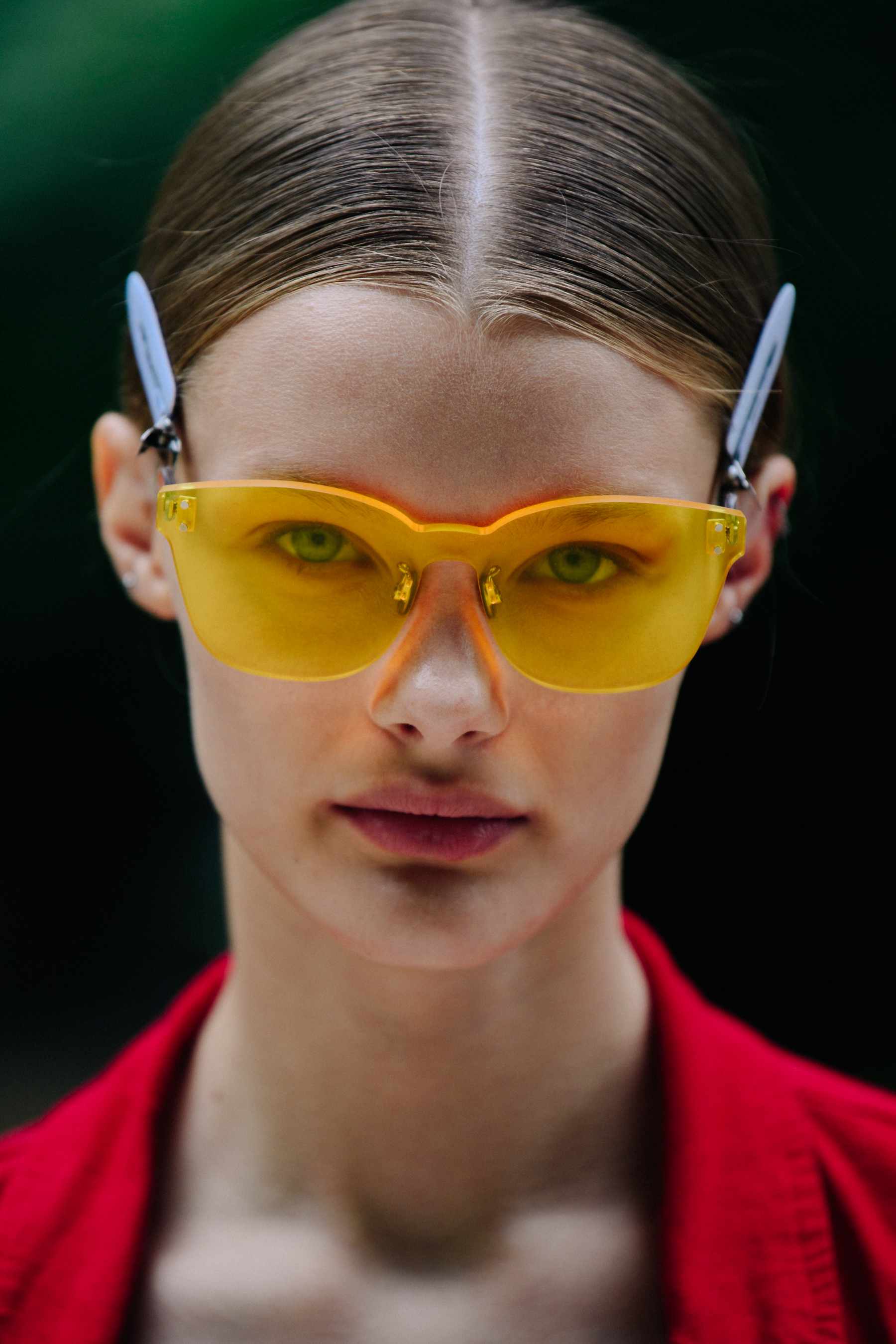 Portrait of model wearing Christian Dior sunglasses