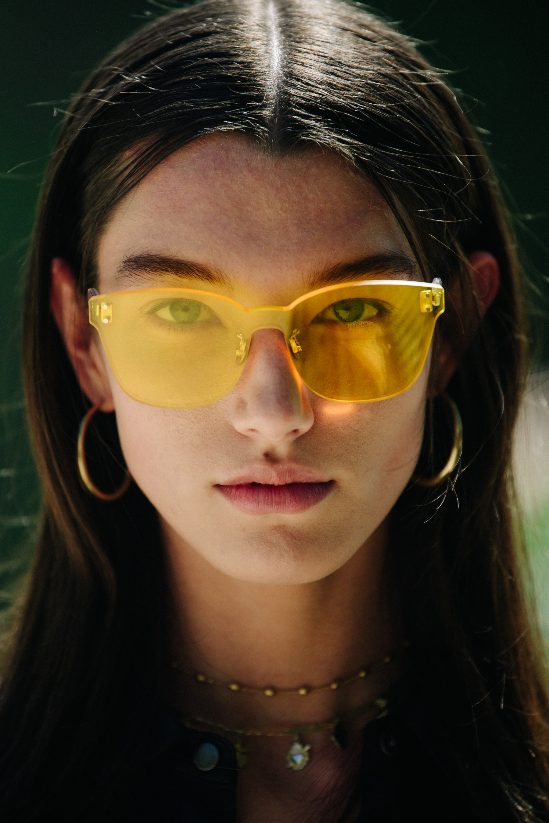 Portrait of model wearing Christian Dior sunglasses