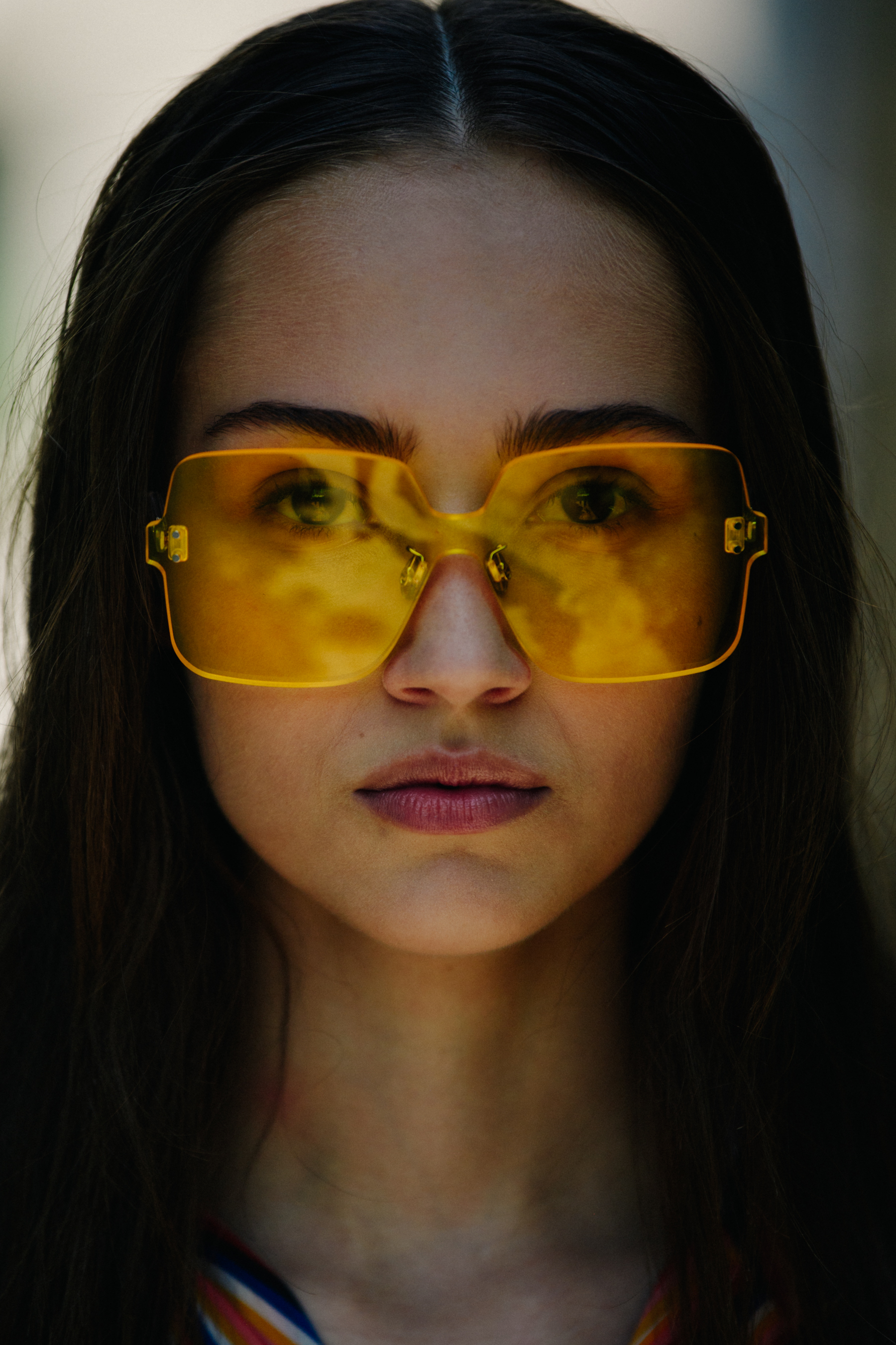 Portrait of model wearing Christian Dior sunglasses