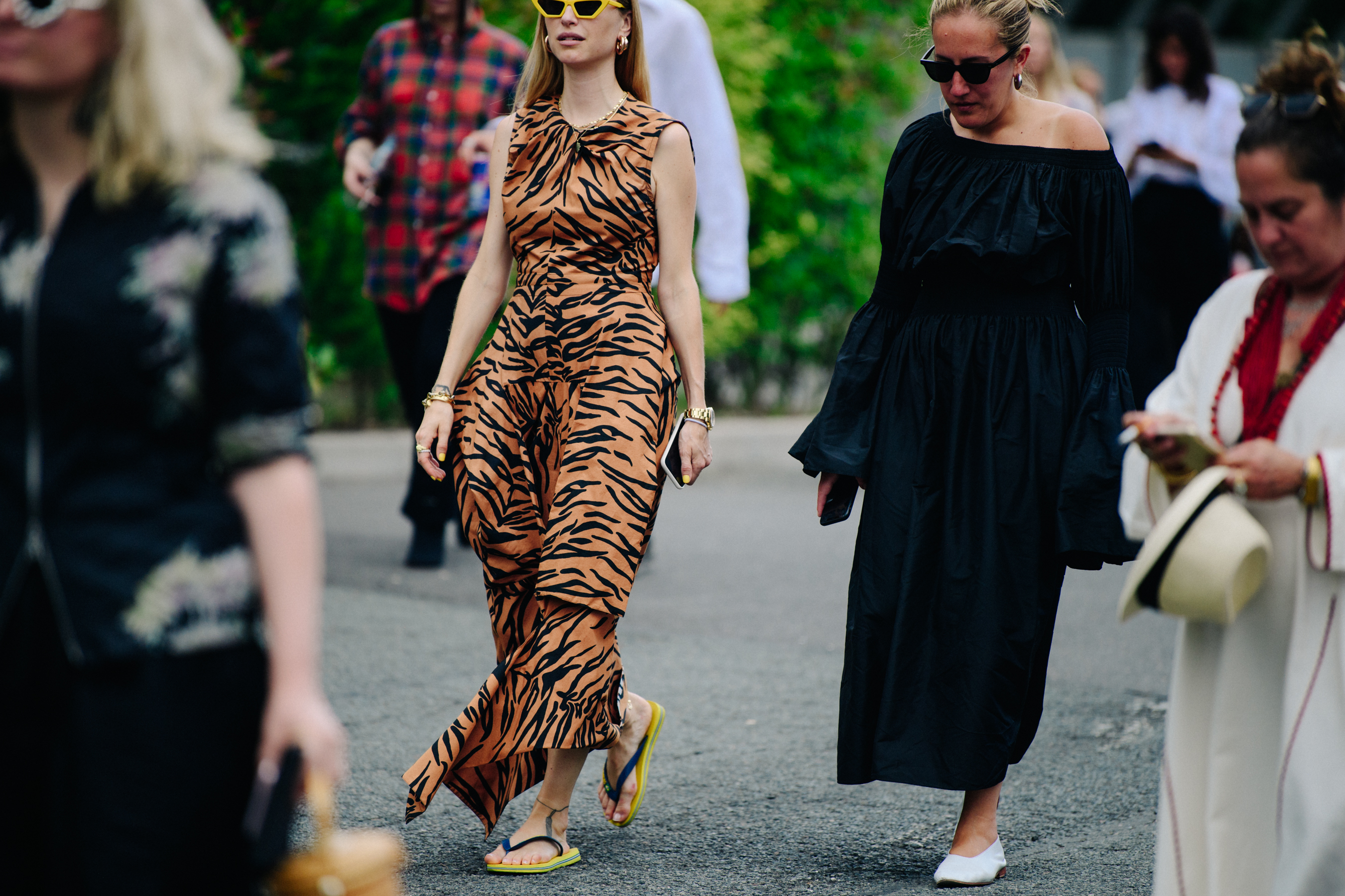 Danish blogger wearing striped dress