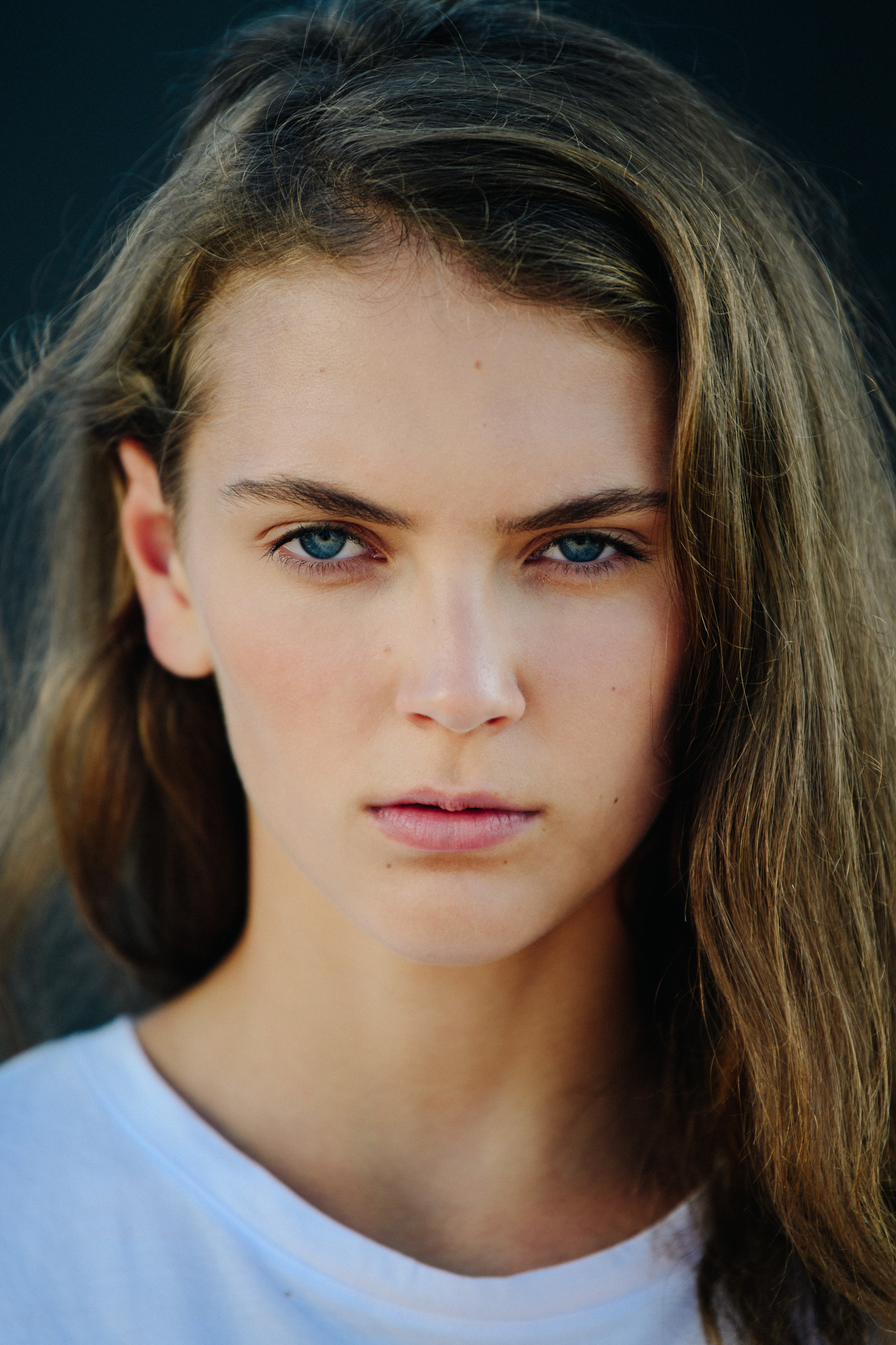 Portrait of model with blue eyes