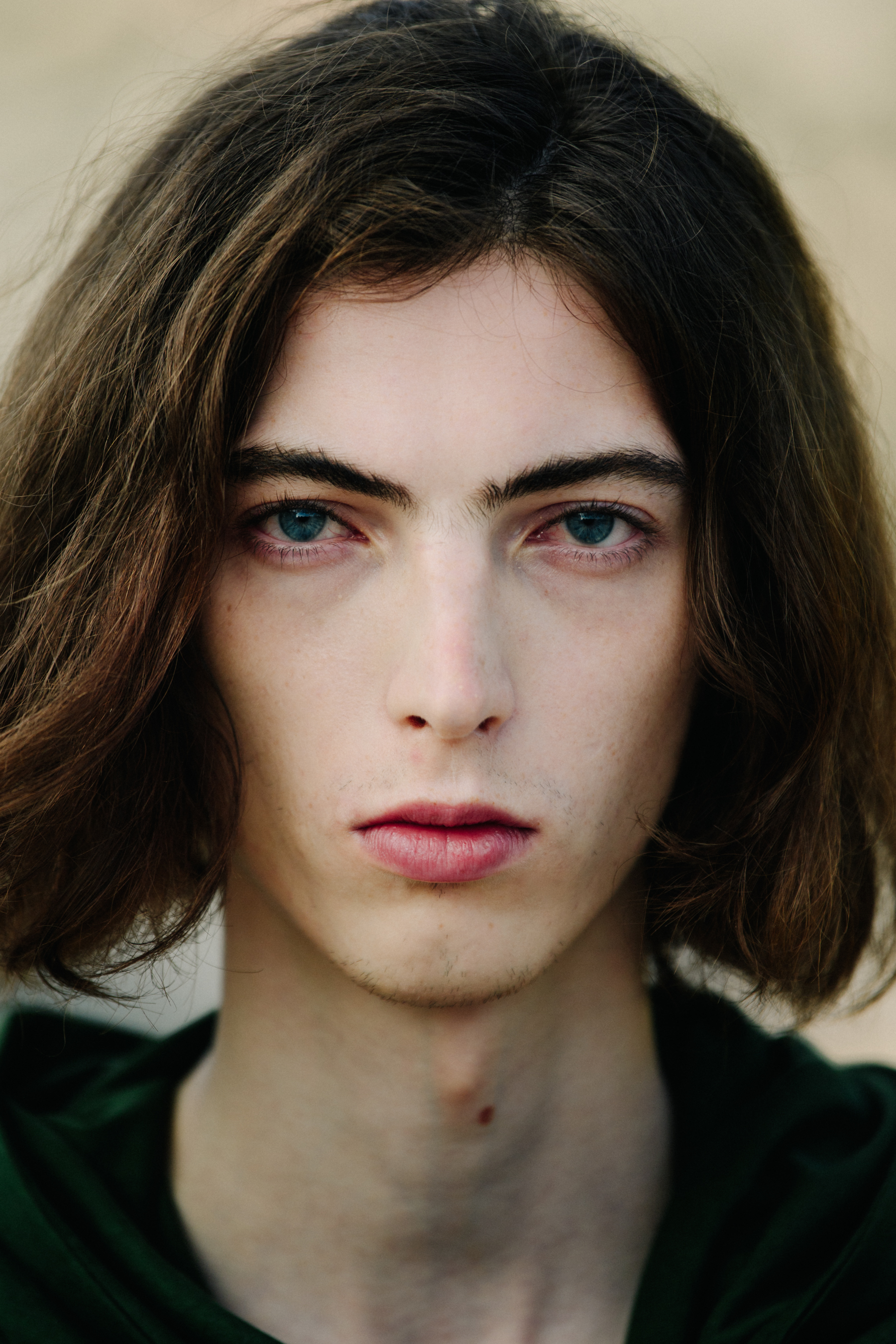 Portrait of model with blue eyes