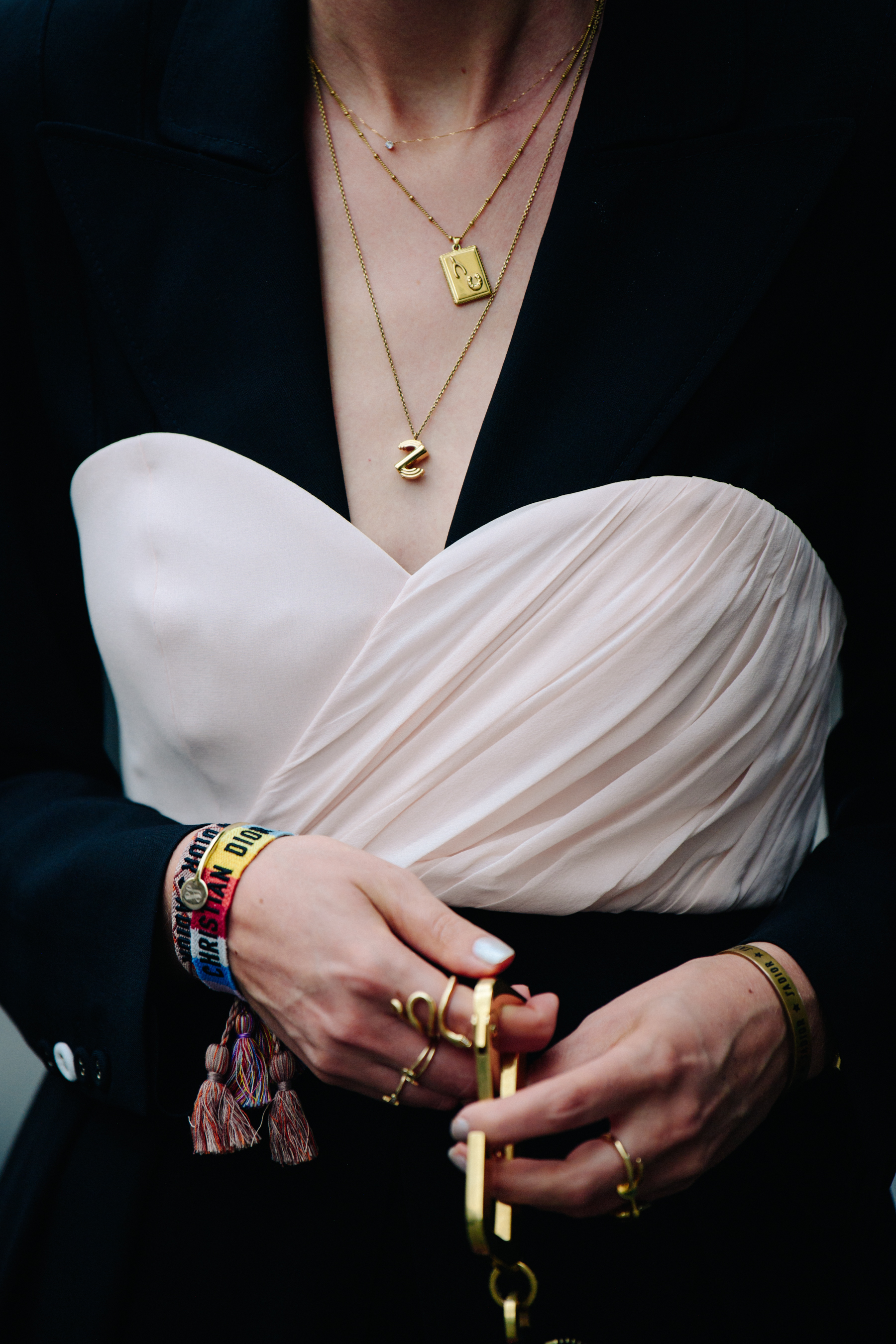 Woman wearing gold jewellery