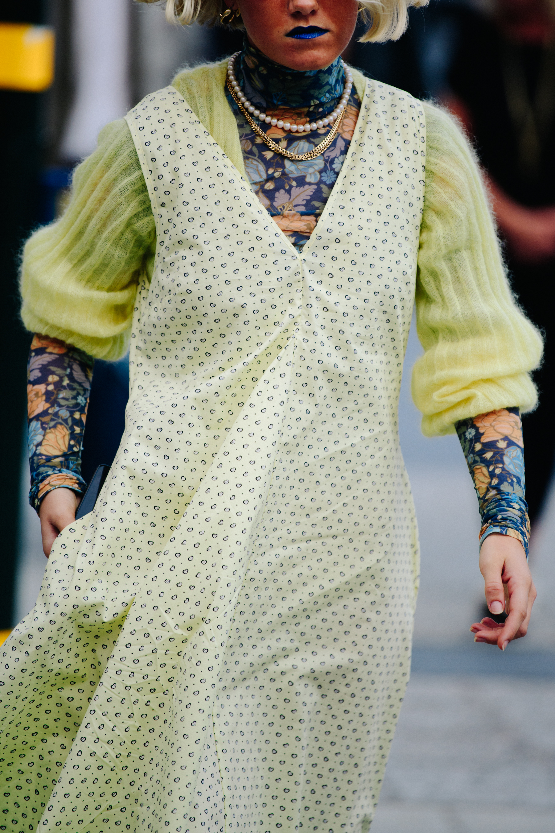 Woman wearing yellow outfit