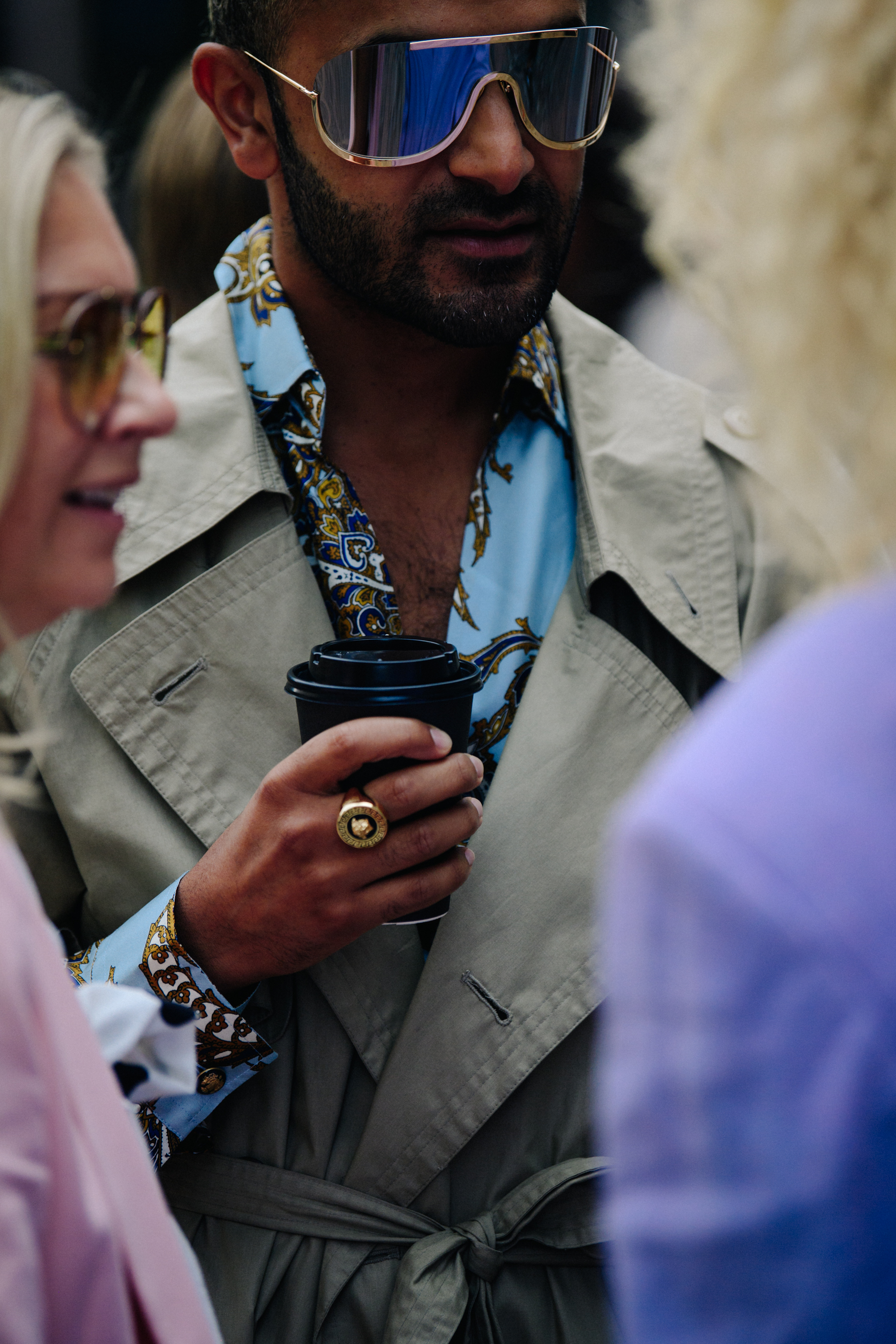Man wearing pattern shirt
